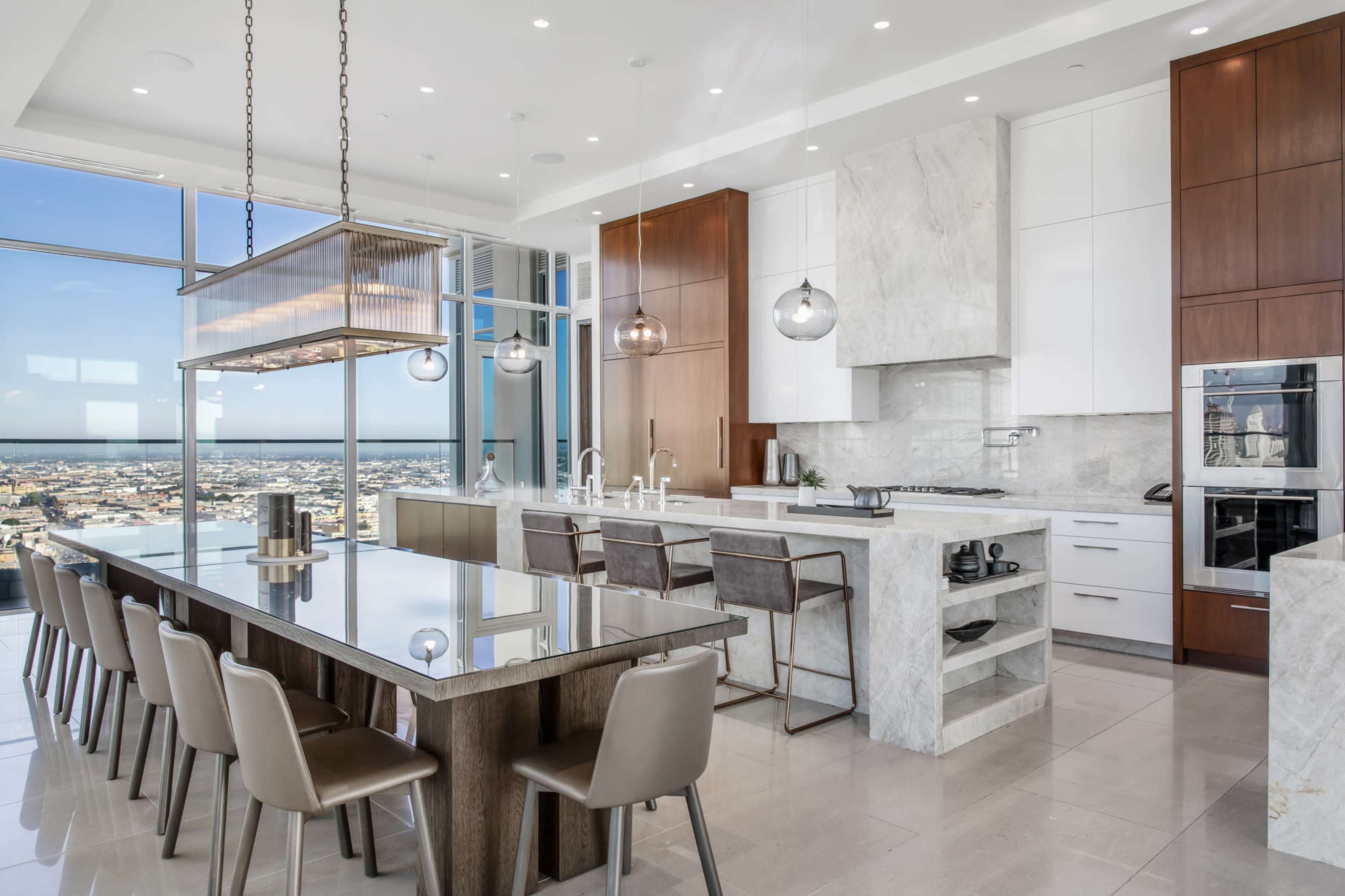 Image showcasing Downtown Los Angeles Skyline balcony view Modern Penthouse, Los Angeles ...