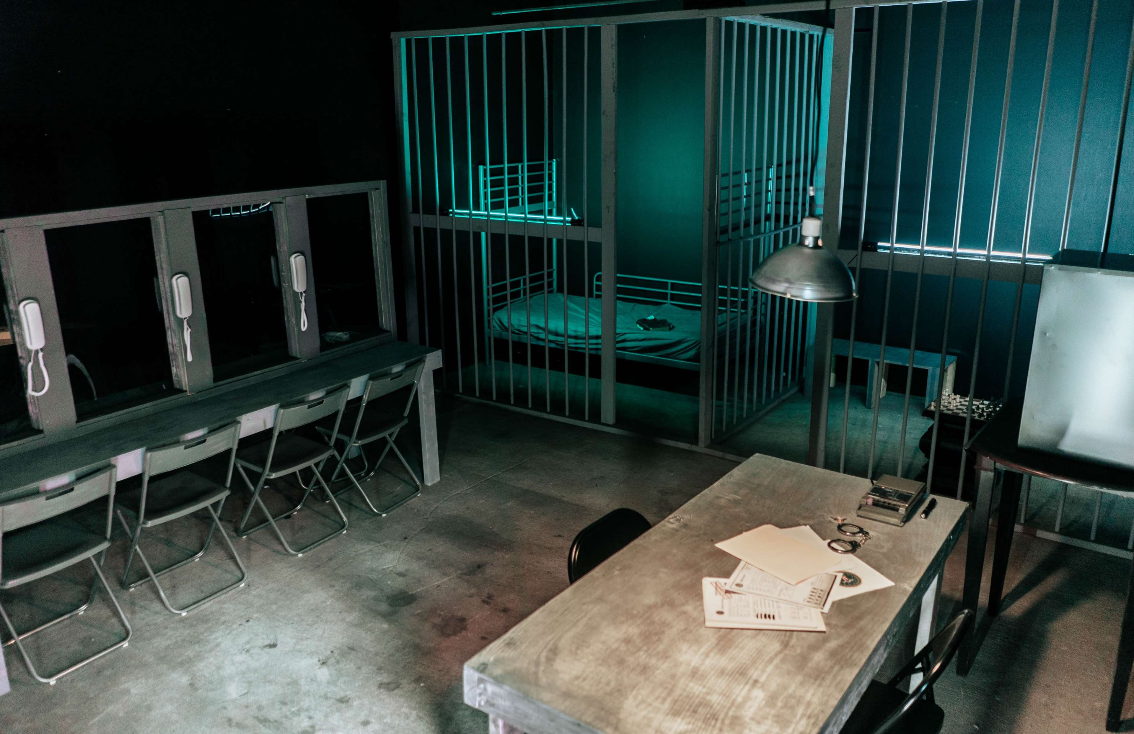Jail Cell with Interrogation Room, Visitation Center, and Mugshot Backdrop Wall Image in Northeast Houston, HOUSTON, TX