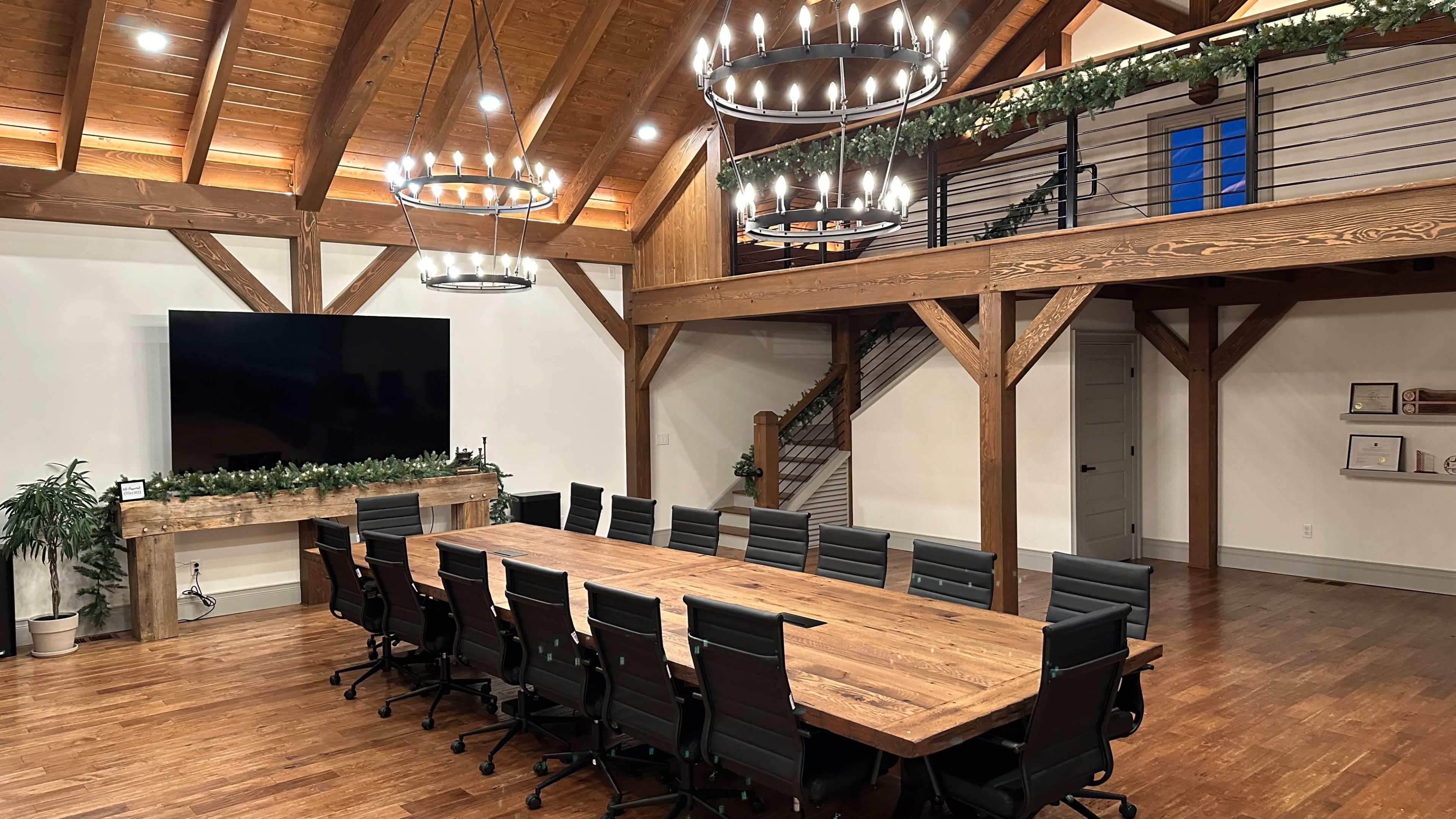 Timber frame conference space, outskirts of Lancaster City Image in East Lampeter Township, Ronks, PA