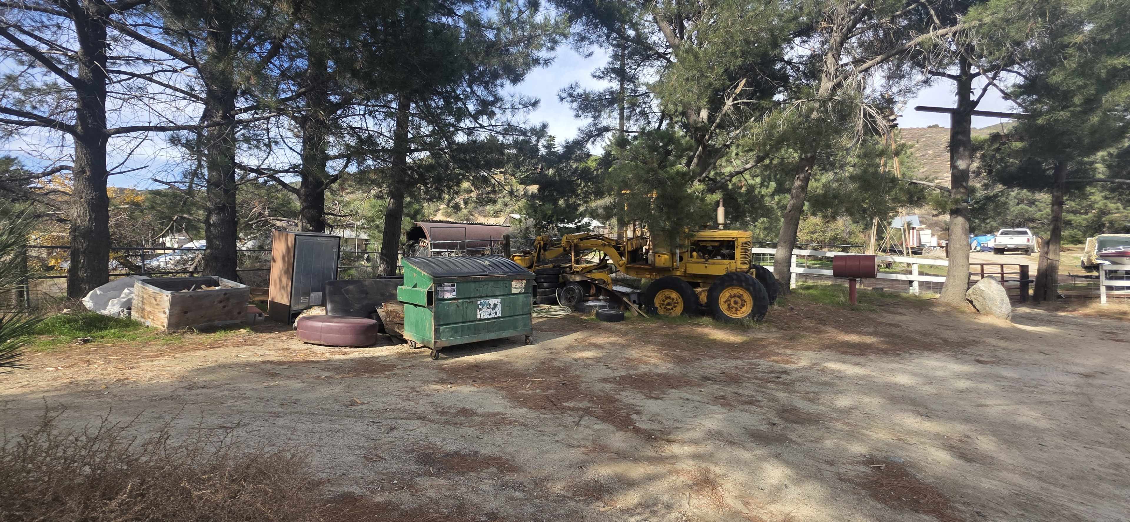 Big Yellow Grader Tractor – Rusted Ranch Relic Image in Leona Valley, Leona Valley, CA
