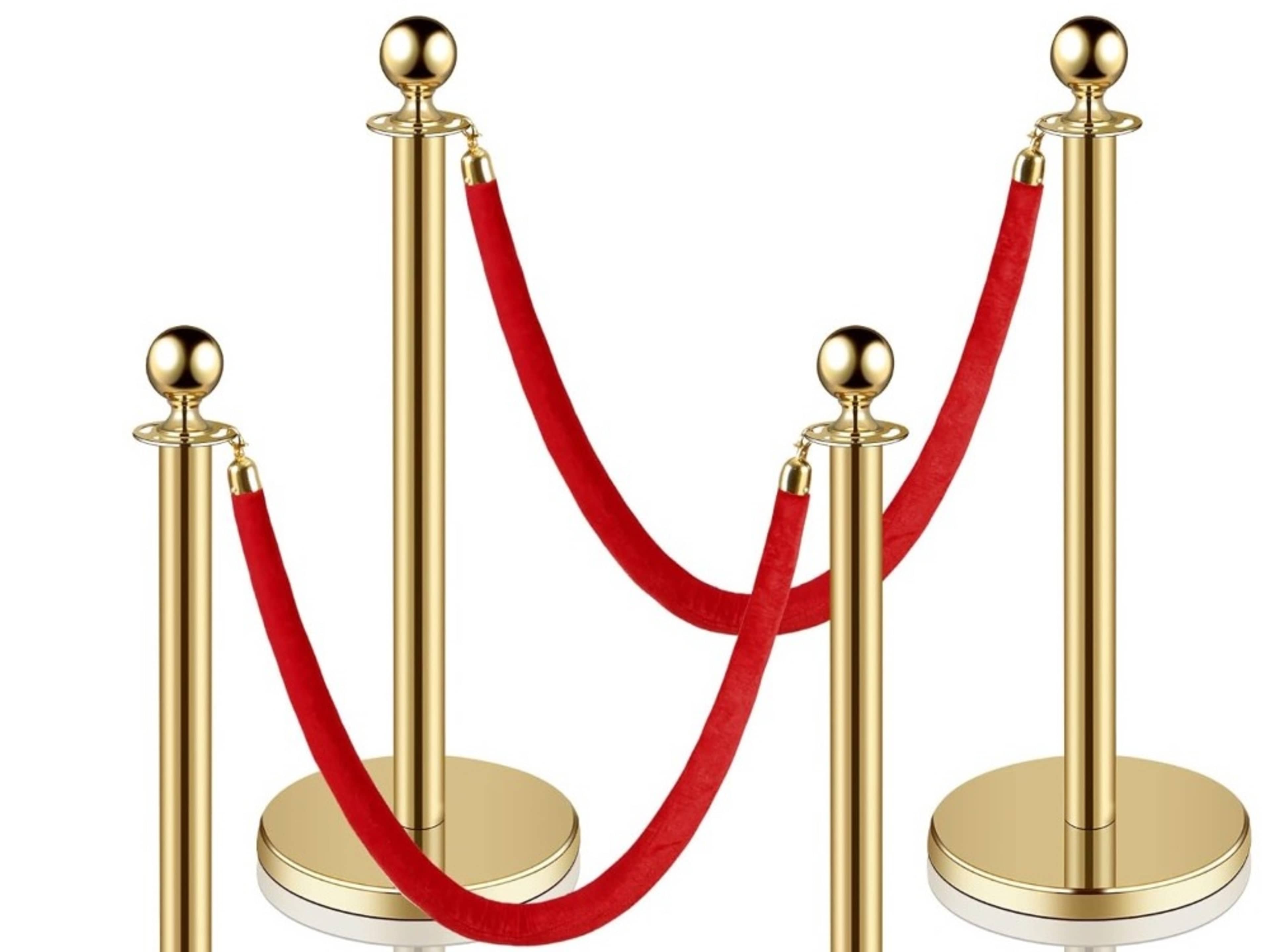 Red carpet ropes and poles