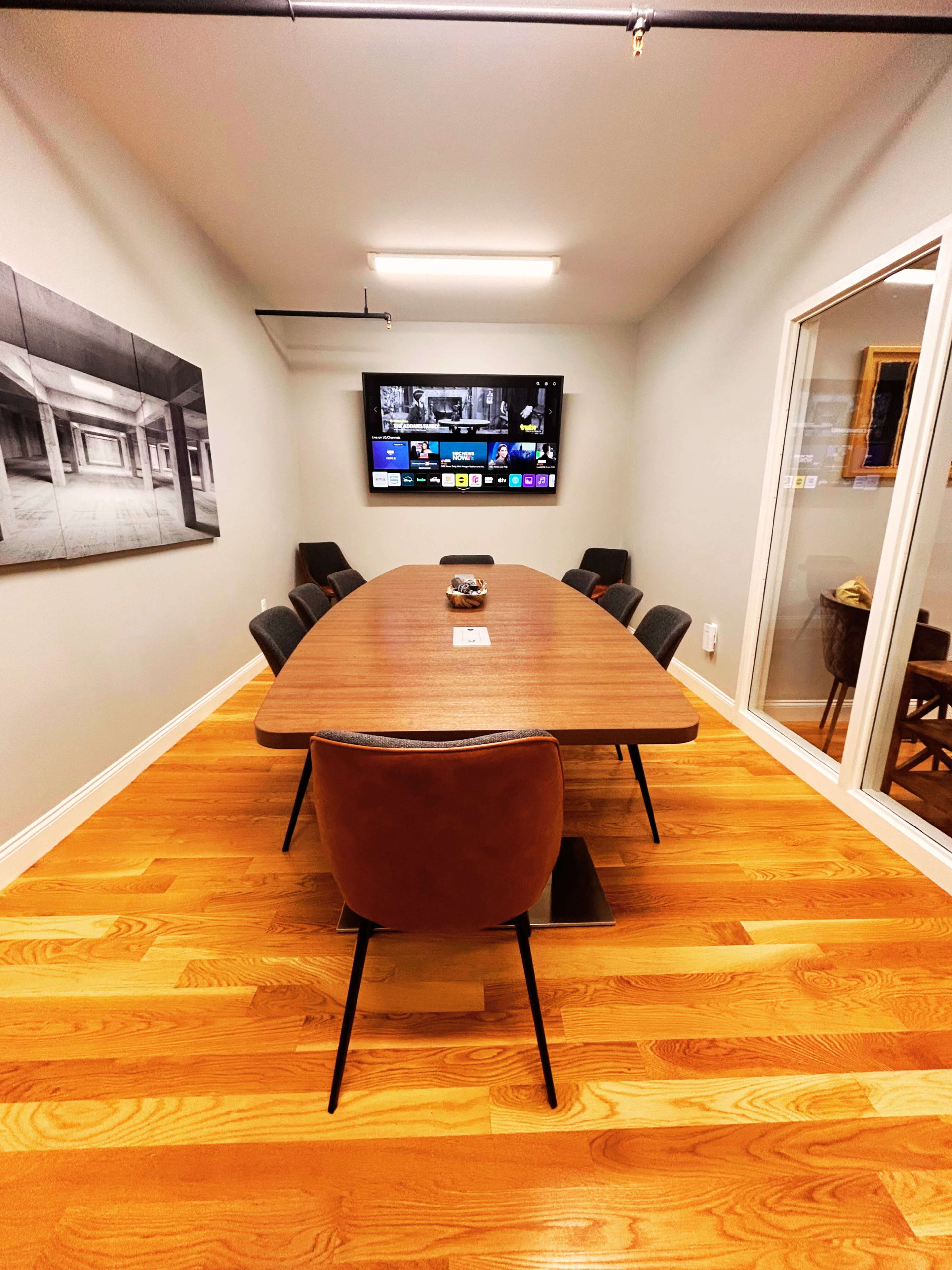A well-lit, beautifully appointed boutique meeting space designed for comfort, creativity, and productivity. Image in Needham, Needham, MA