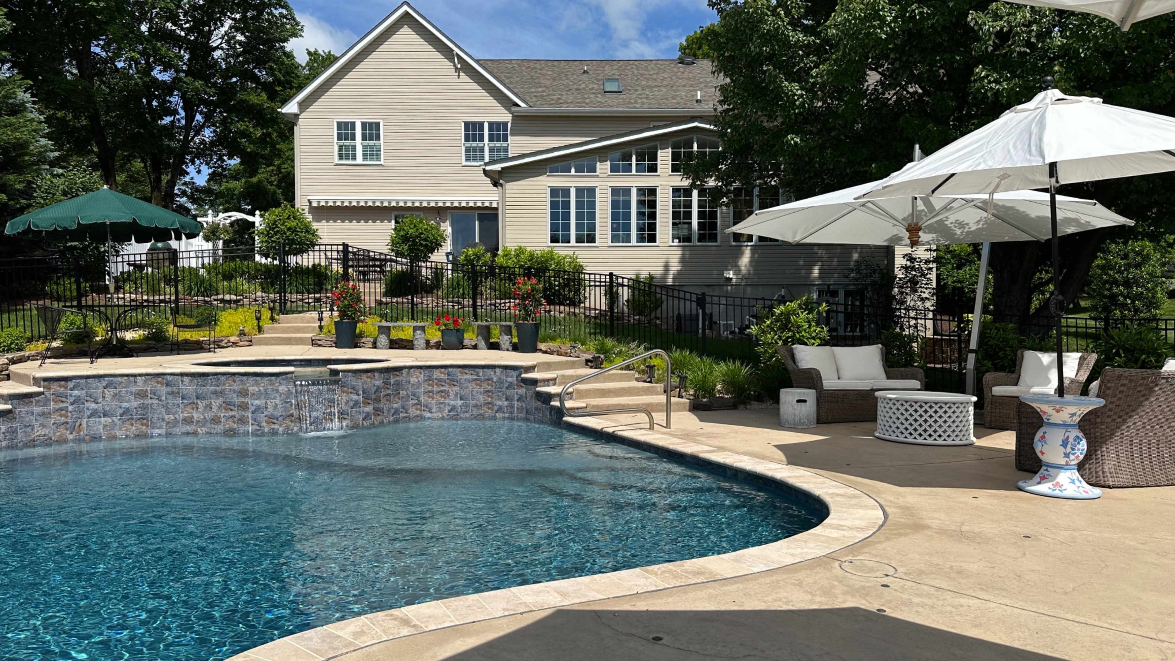 Suburban Poolside Dream -  A Luxury English Garden Oasis Image in East Goshen Township, West Chester, PA