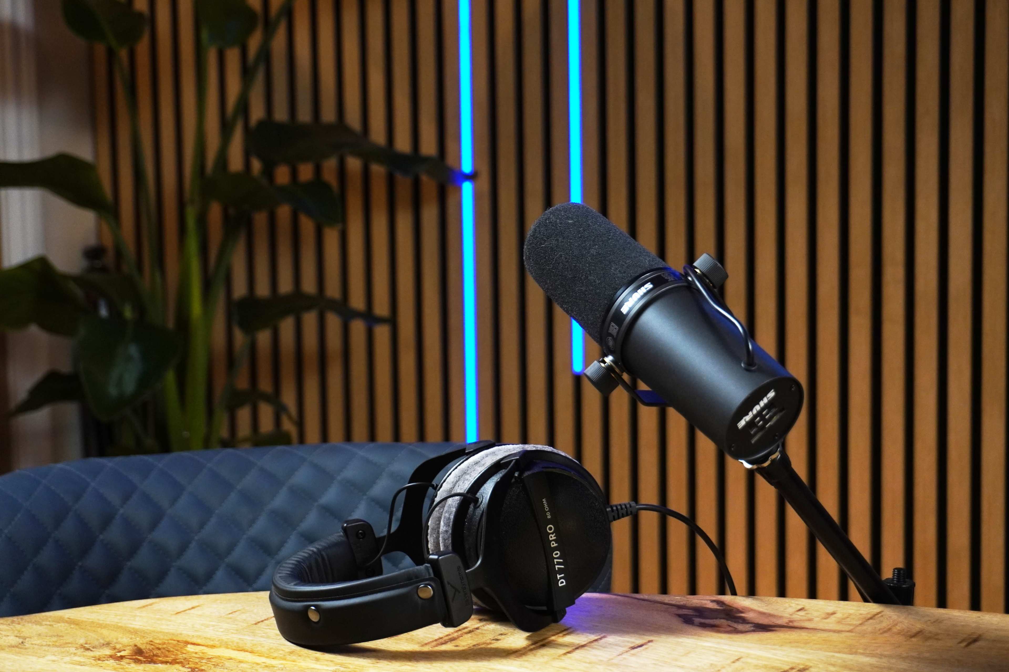 Podcast Studio with numerous environments to record in, including a Bar, Sofa area and a round table complete with TV and RGB lighting for Branding Image in Congleton, Congleton, ENG
