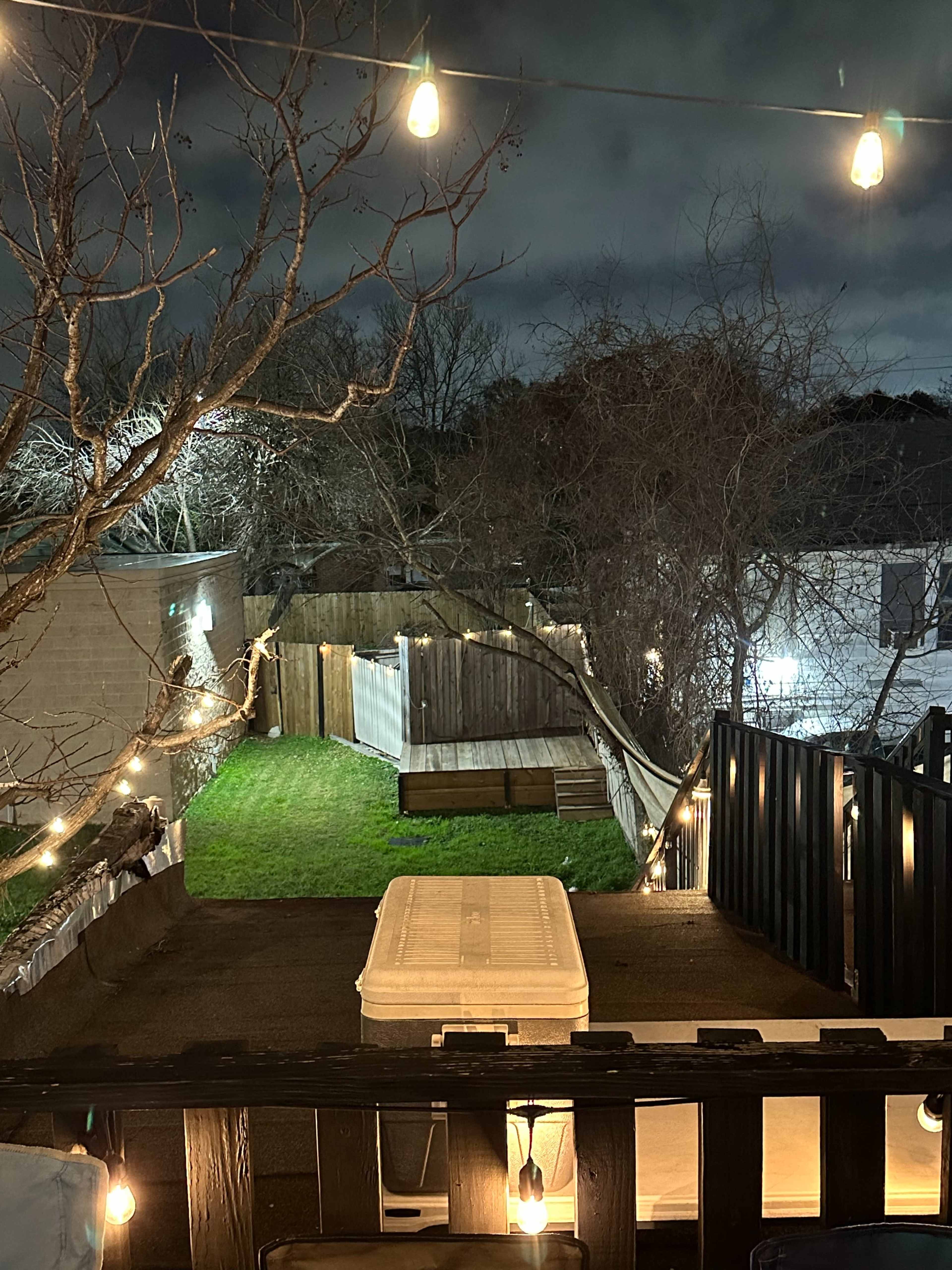 Rooftop Deck with Skyline View and Backyard with Stage Image in Greater Eastwood, Houston, TX