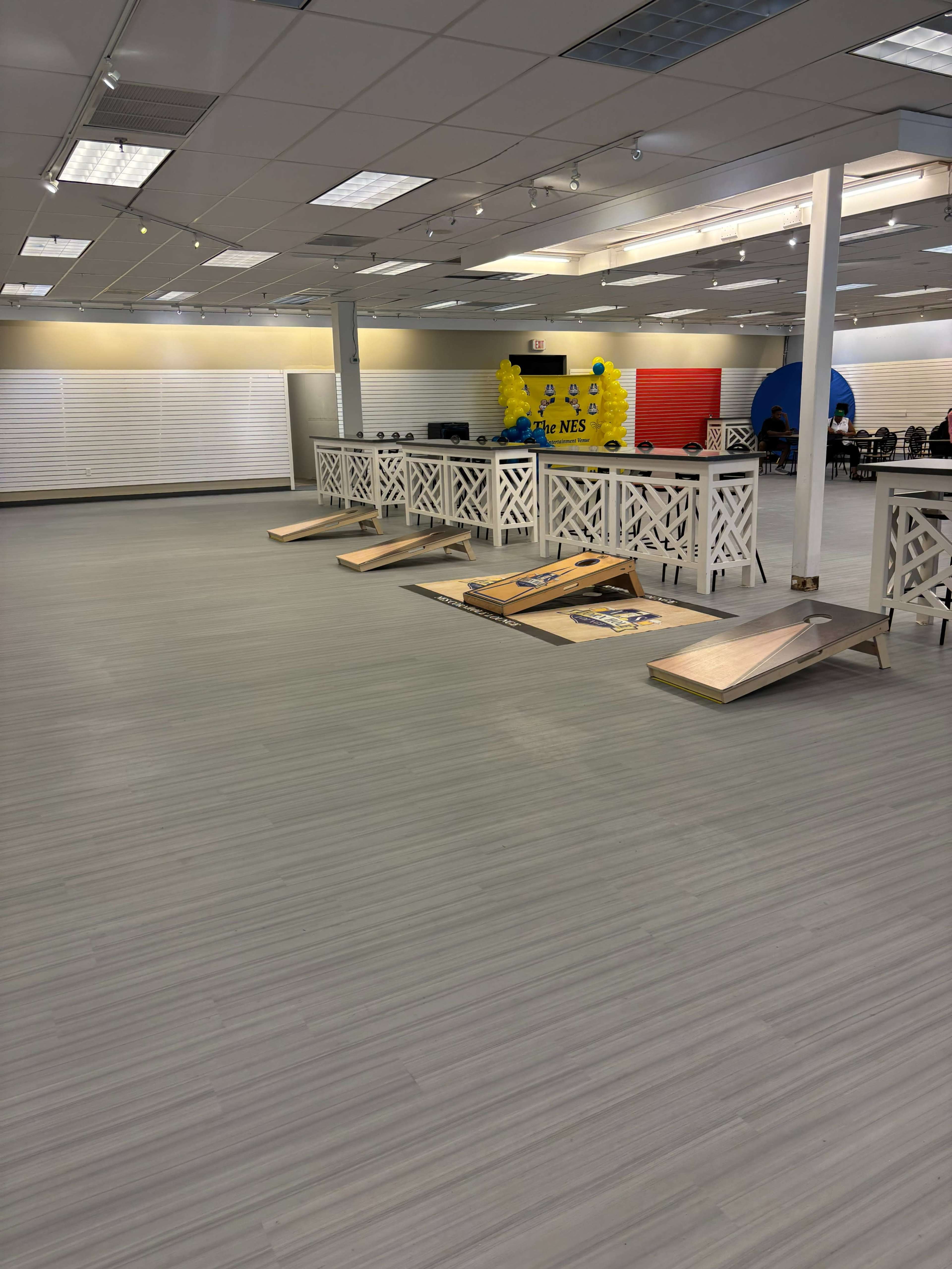 Fun event space with indoor cornhole Image in West Broad Village, Williamsburg, VA