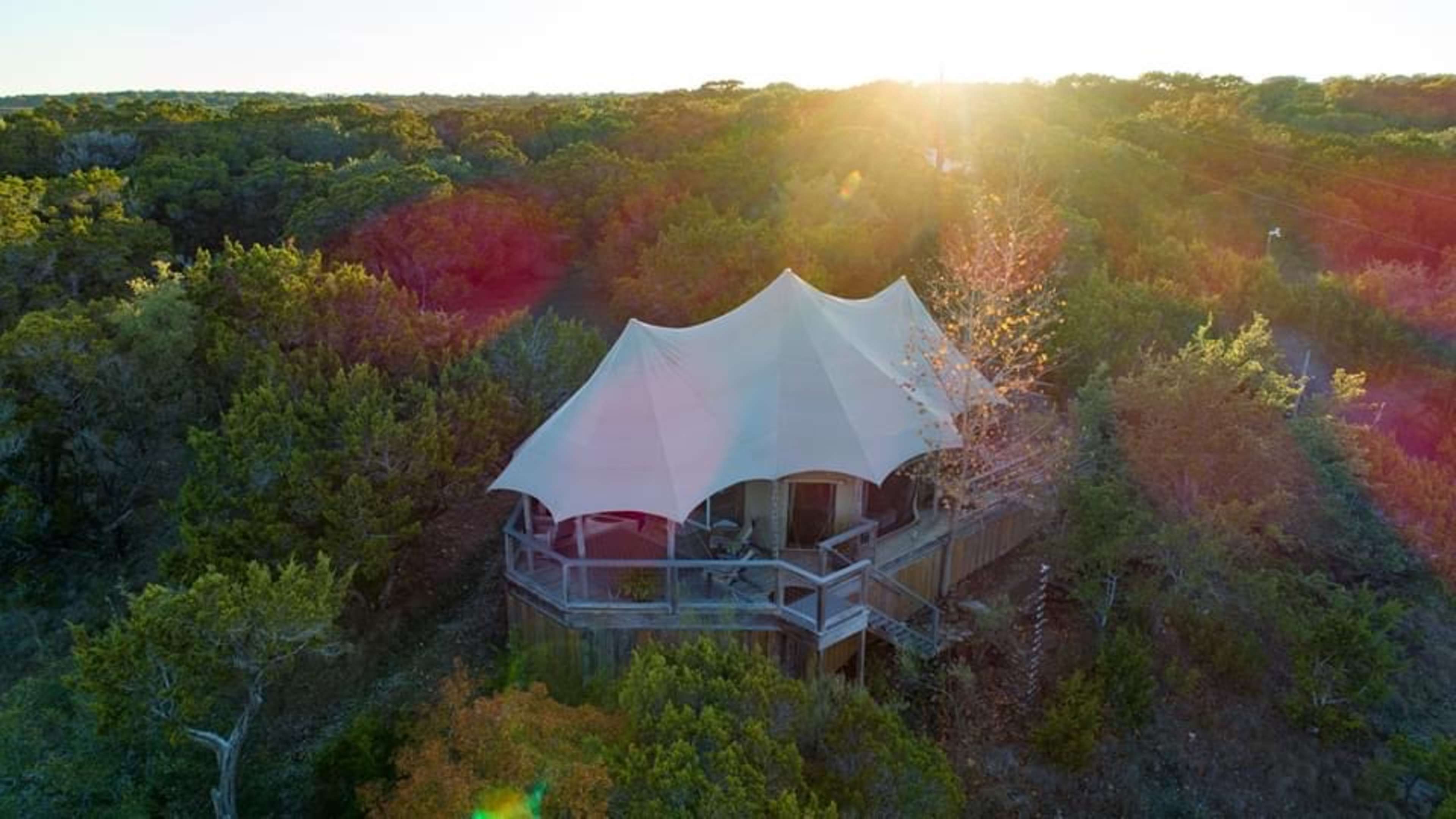 Custom-Designed Safari Tent with Stunning Creekside Views Image in , Wimberley, Texas