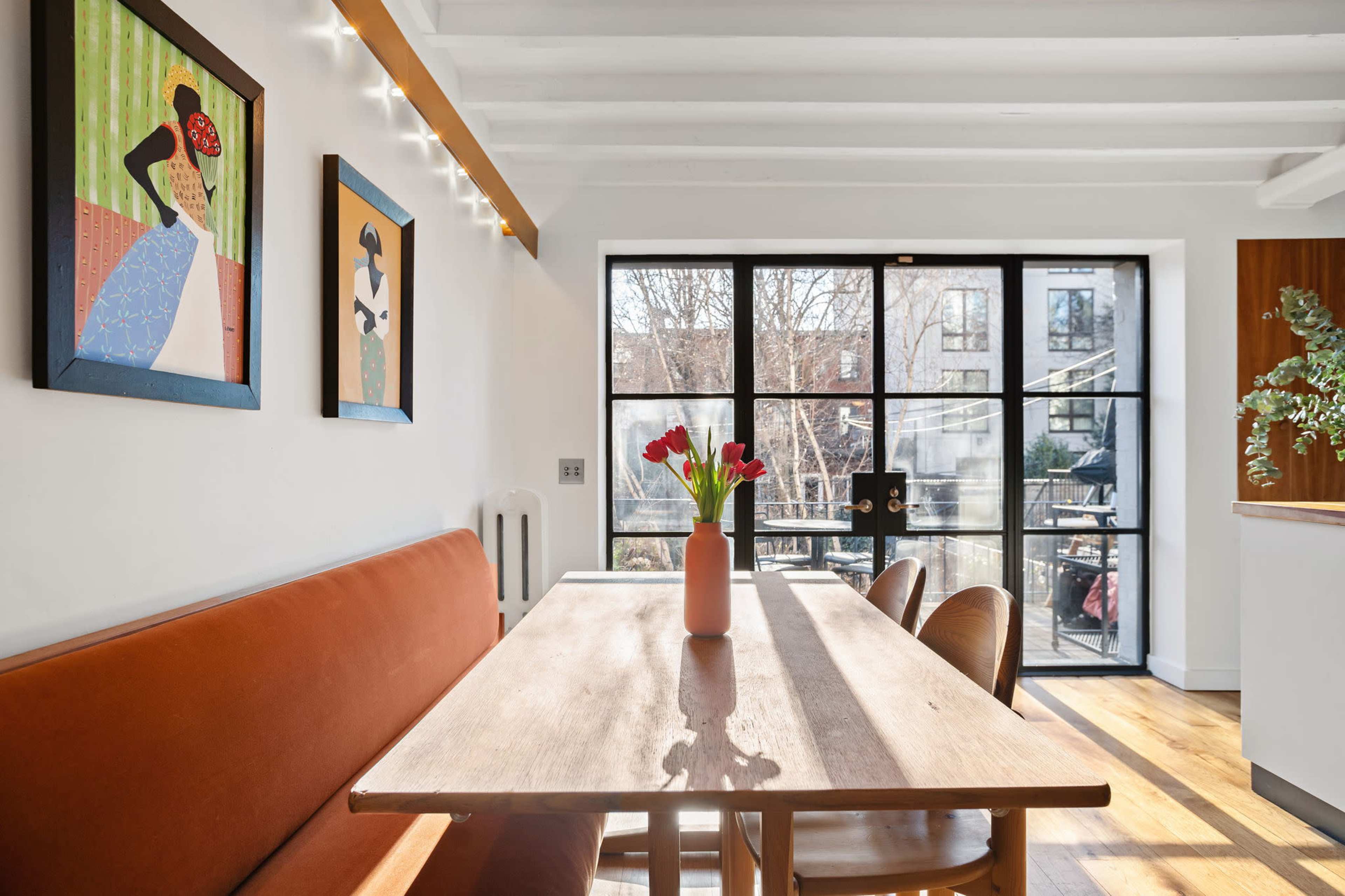 Beautiful Brownstone with All Custom Warm Wood Kitchen and Millwork, Wood Beam Ceilings, Green Garden and Plenty of Natural Light Image in Boerum Hill, BROOKLYN, NY