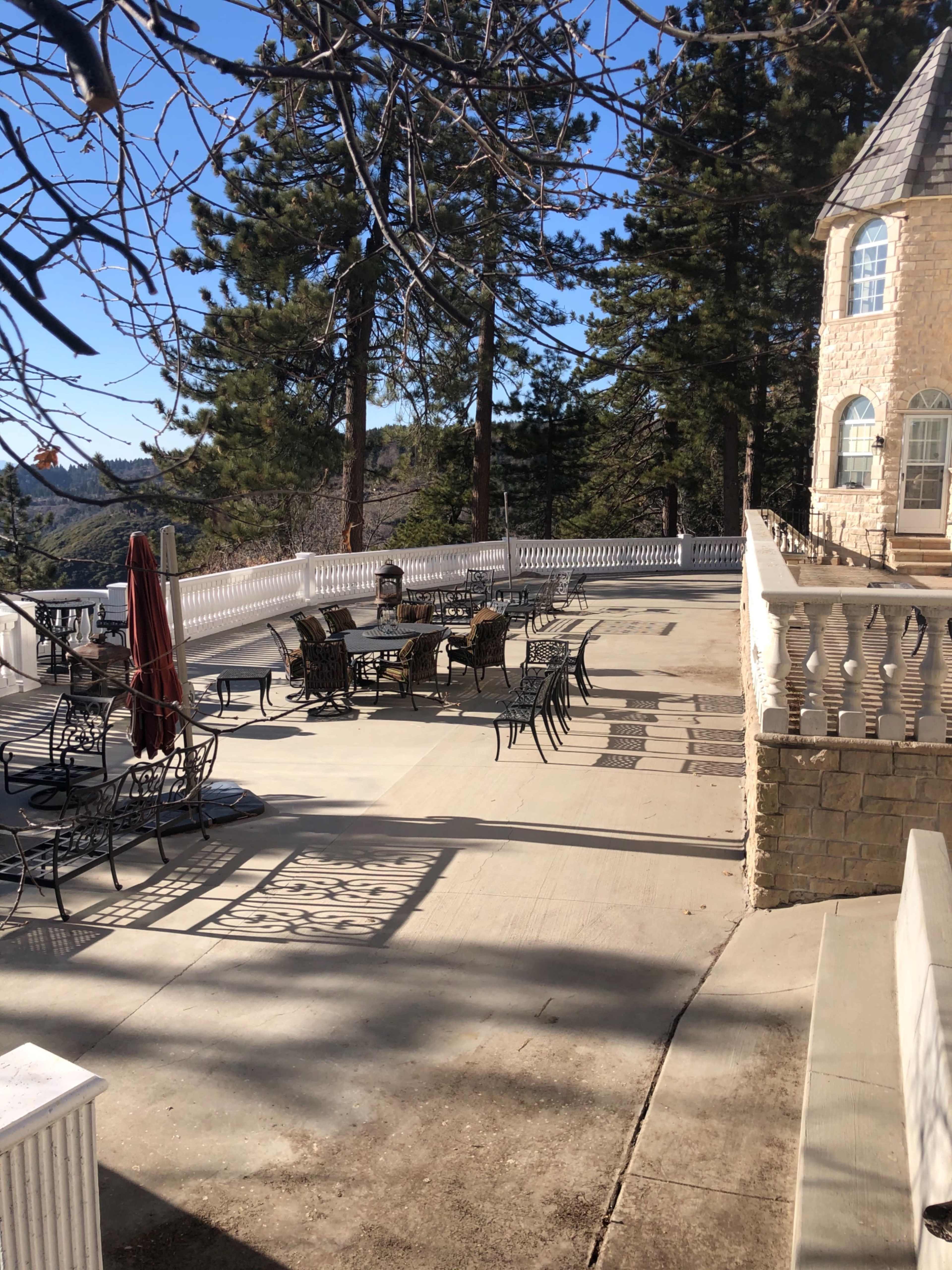 Terrace of DJ Castle Over Looking Great LA Cities Image in , Running Springs, CA