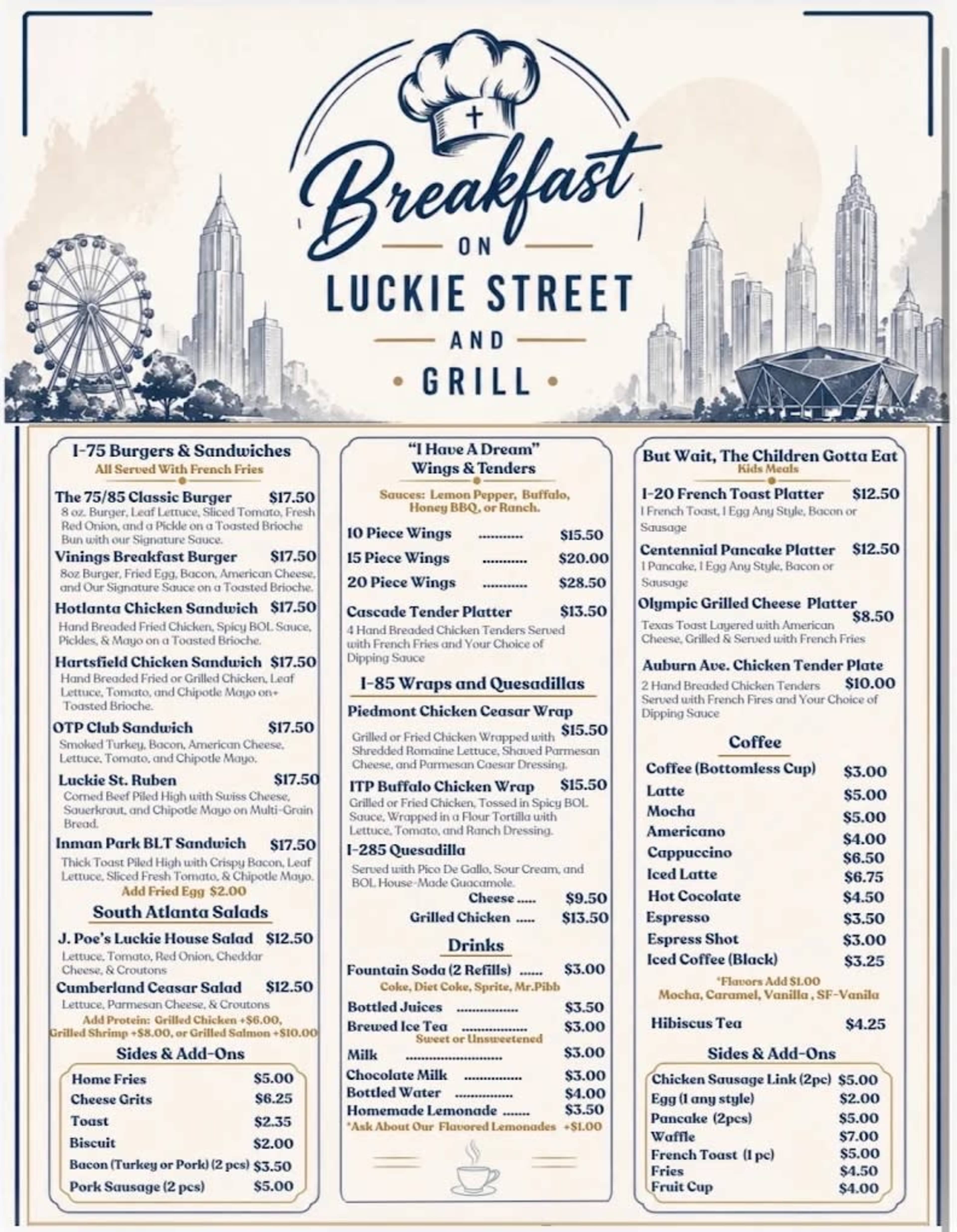 Menu offerings