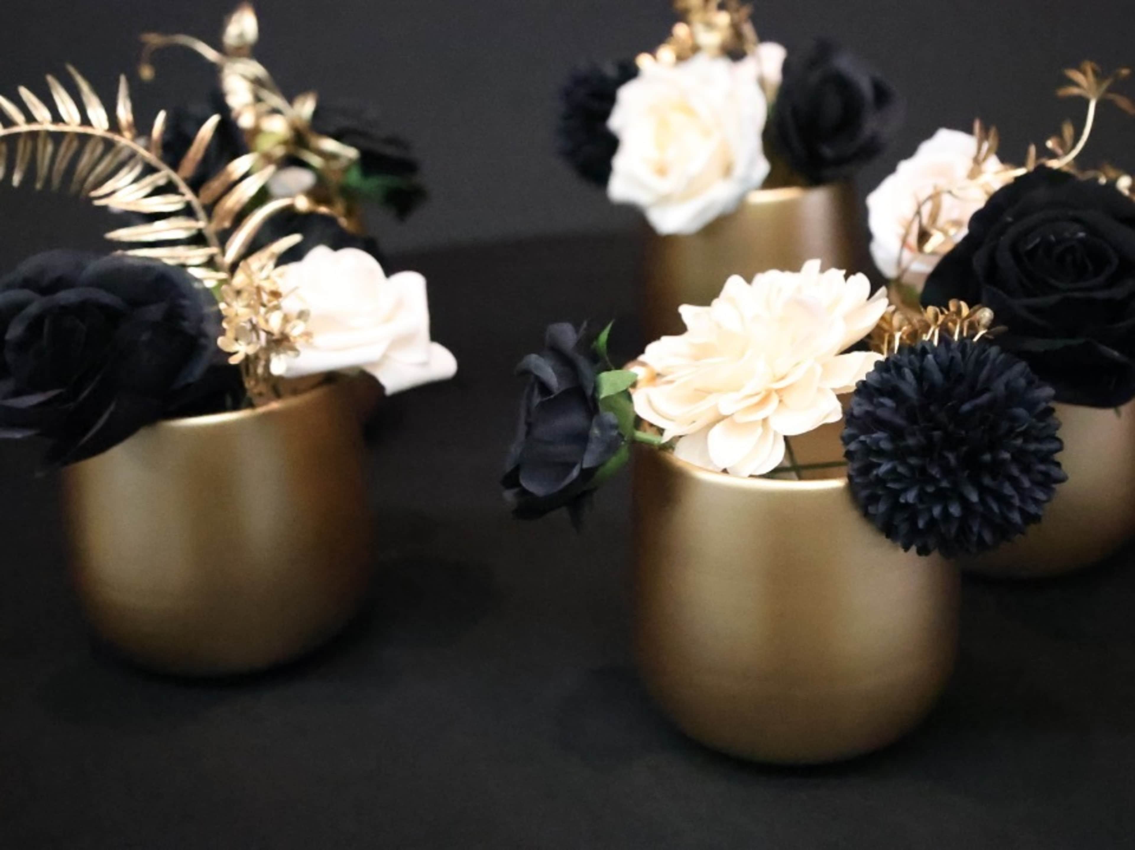 Black & Gold Floral Accent Piece