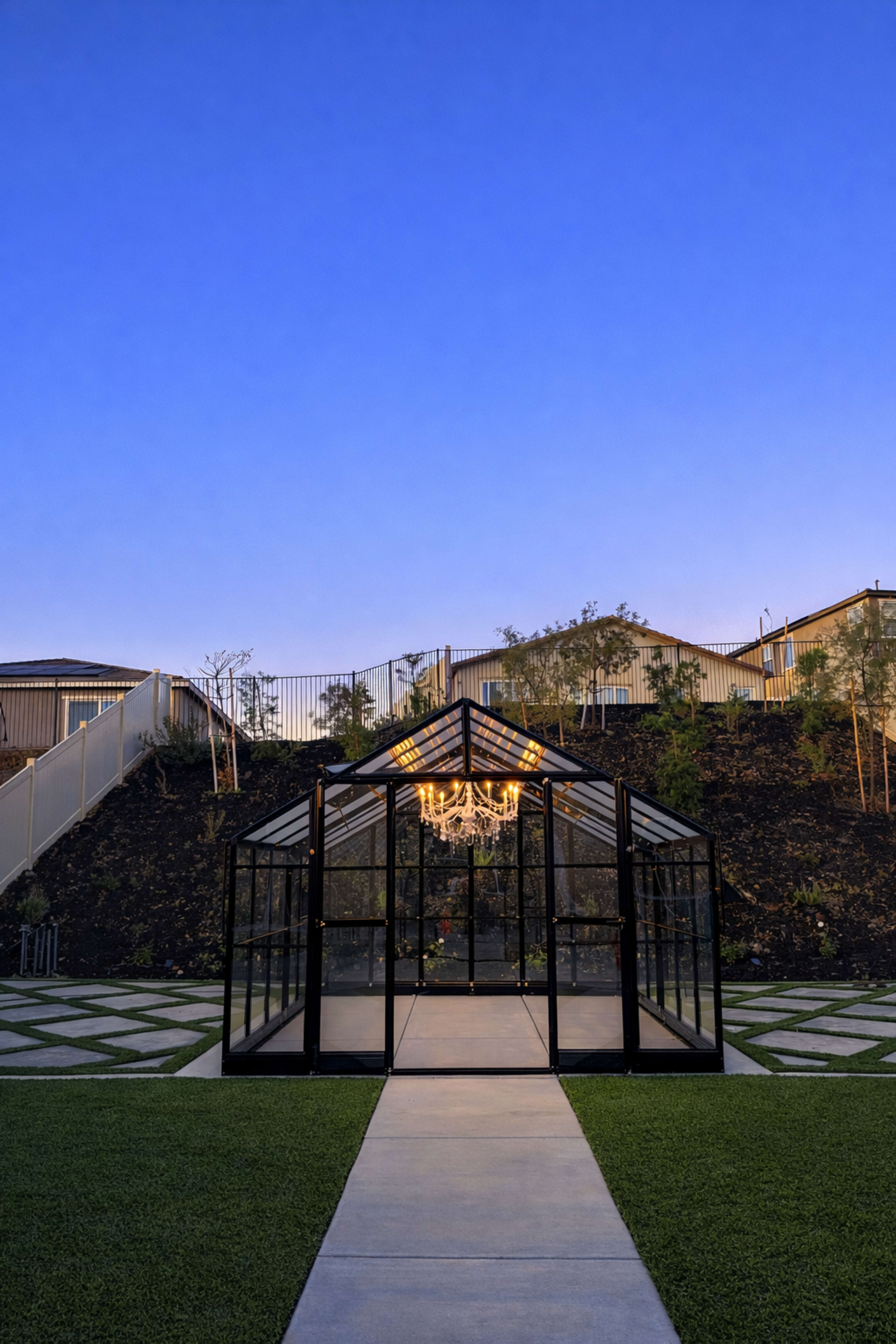 The Lumineer House – Glass Greenhouse for Proposals & Photography Image in Lake Elsinore, Lake elsinore, CA