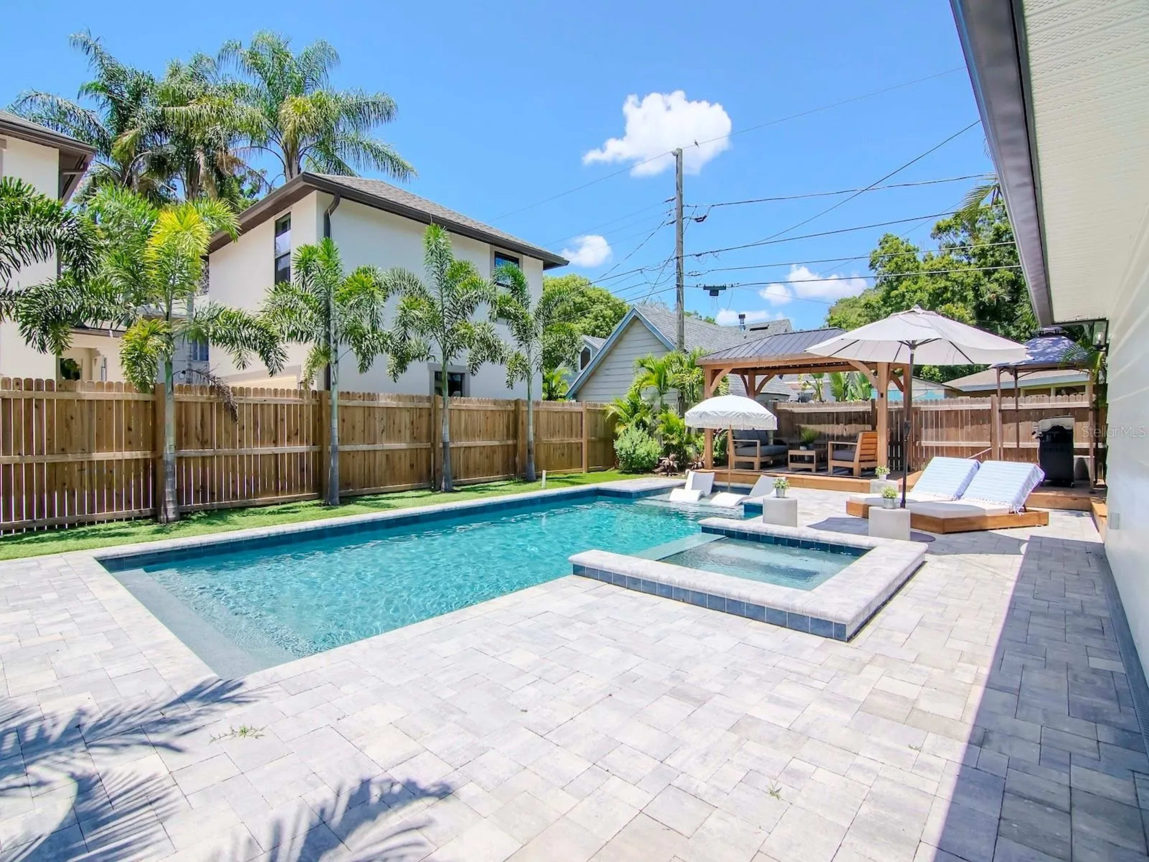 Backyard Pool Oasis with Extra Yard Image in St. Petersburg, St Petersburg, FL