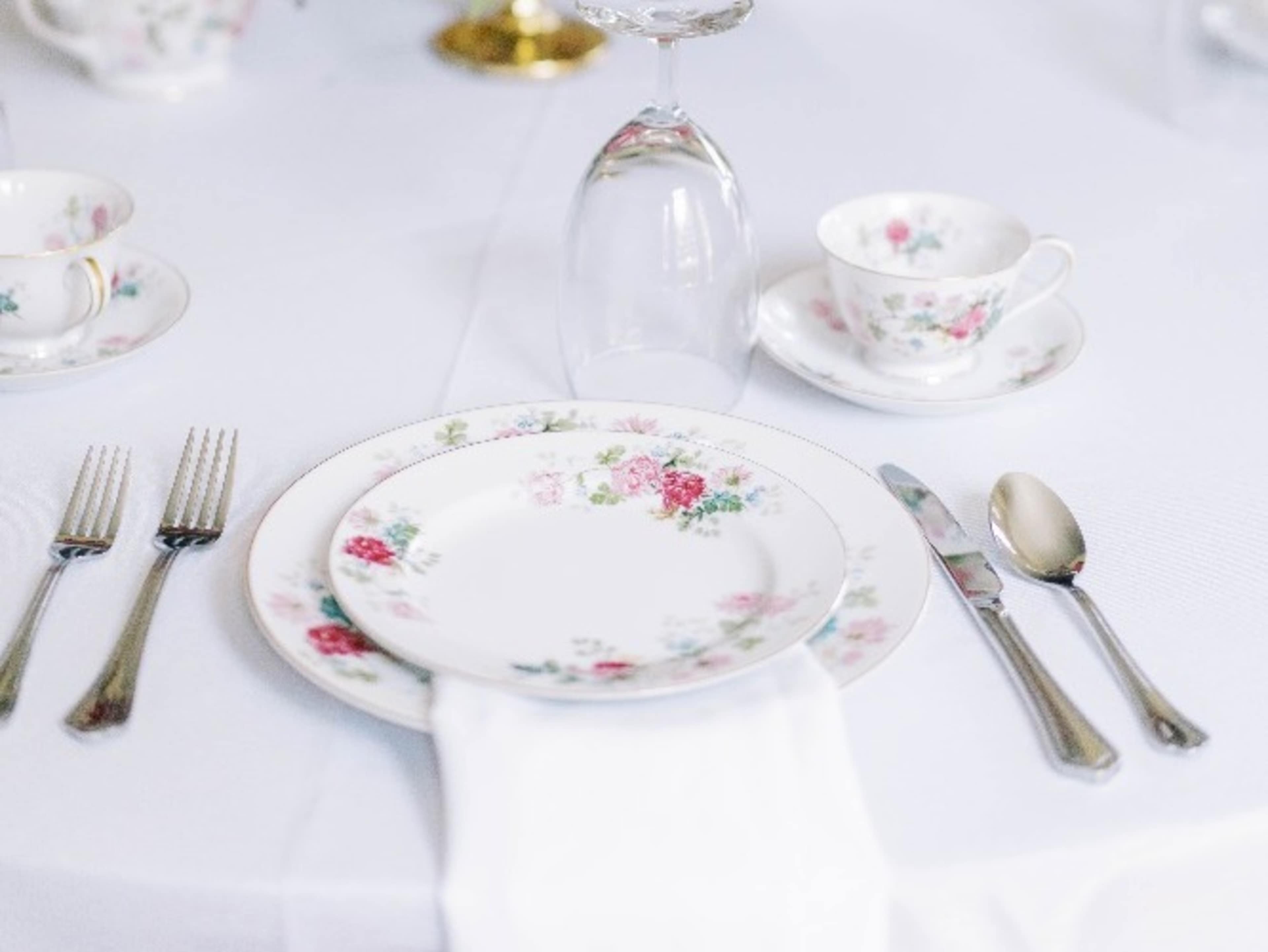 Vintage fine china place settings