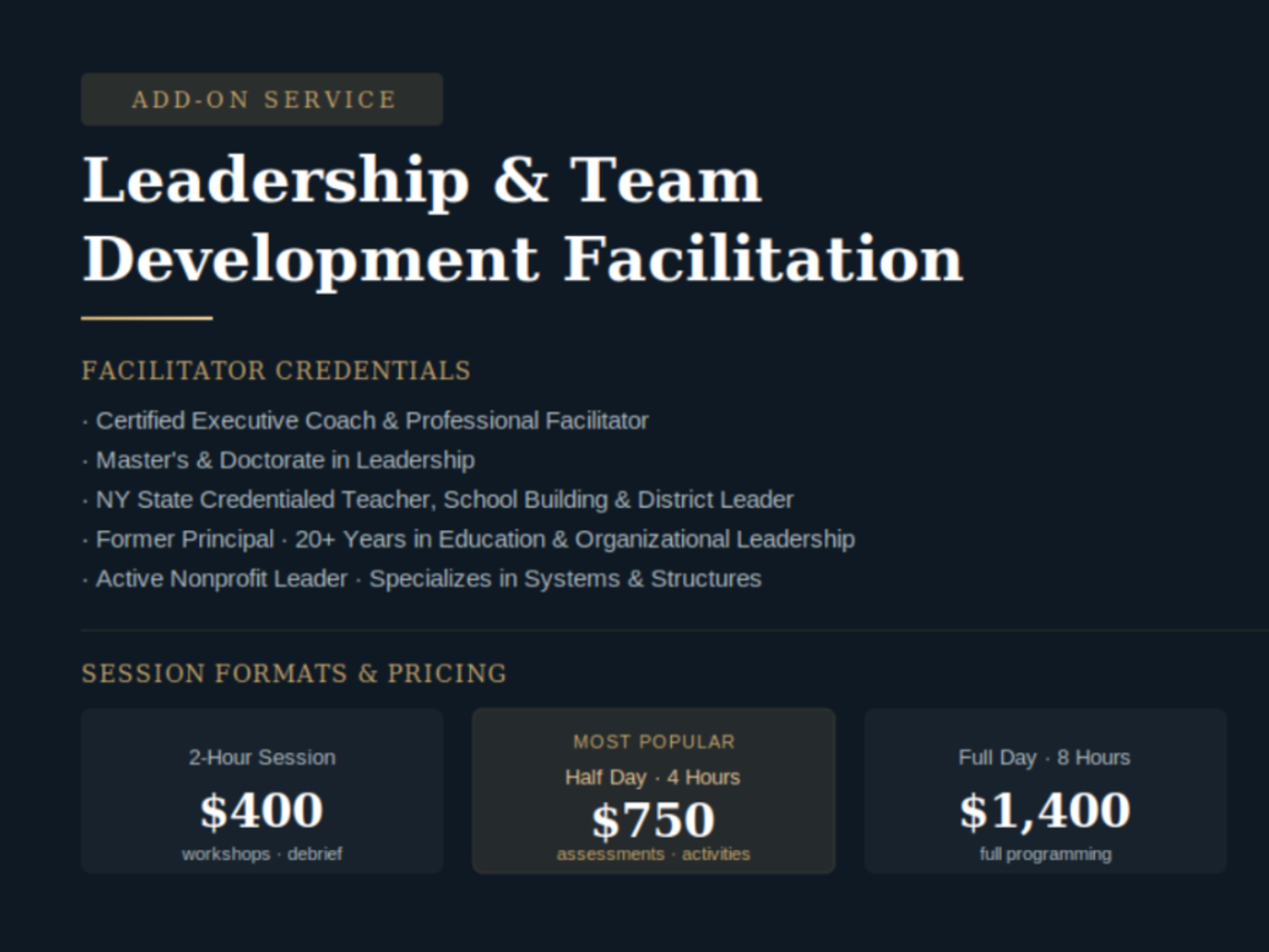 Leadership Facilitation — 2-Hour Session