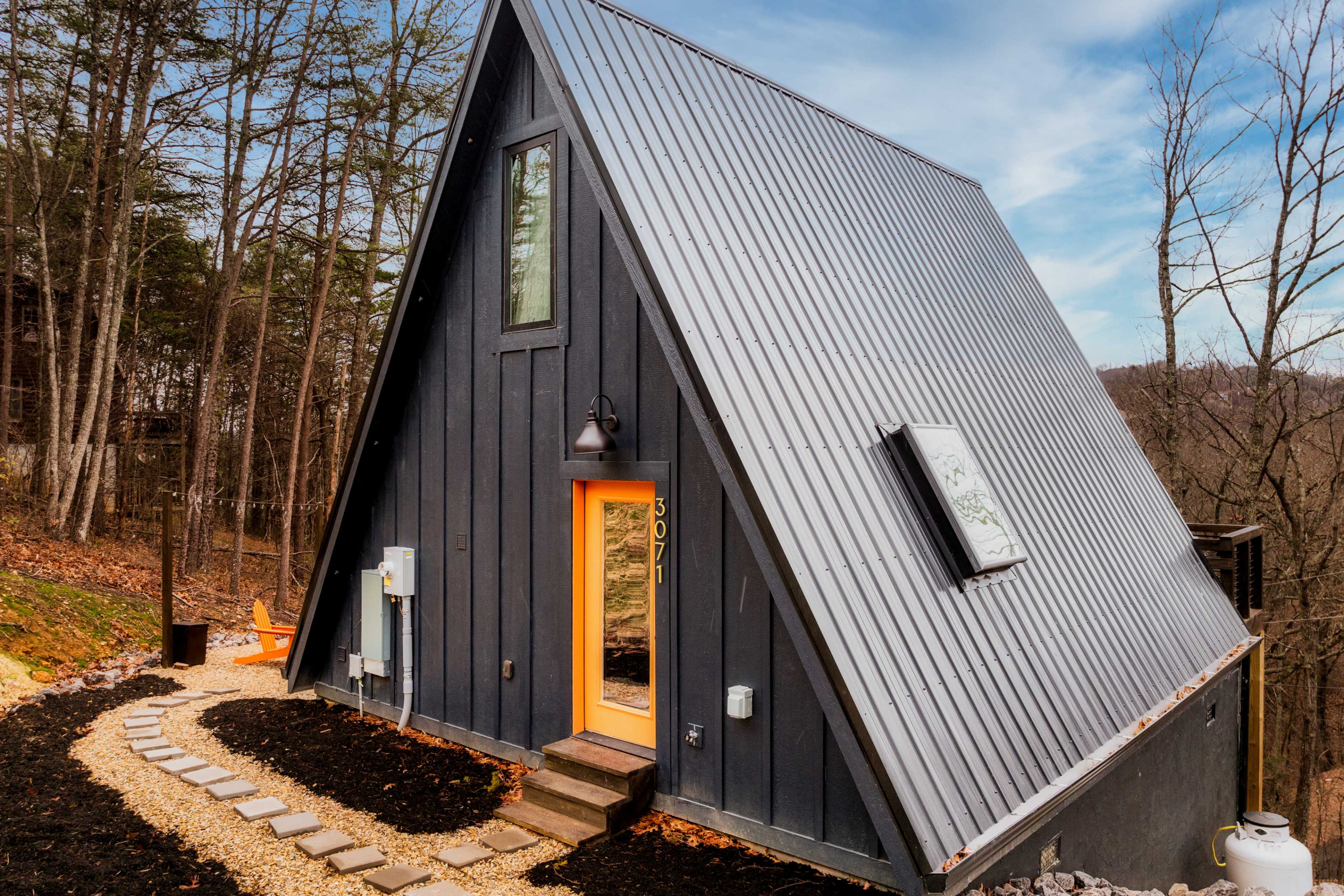 Romantic Black A Frame in Smoky Mountains Image in , Sevierville, TN