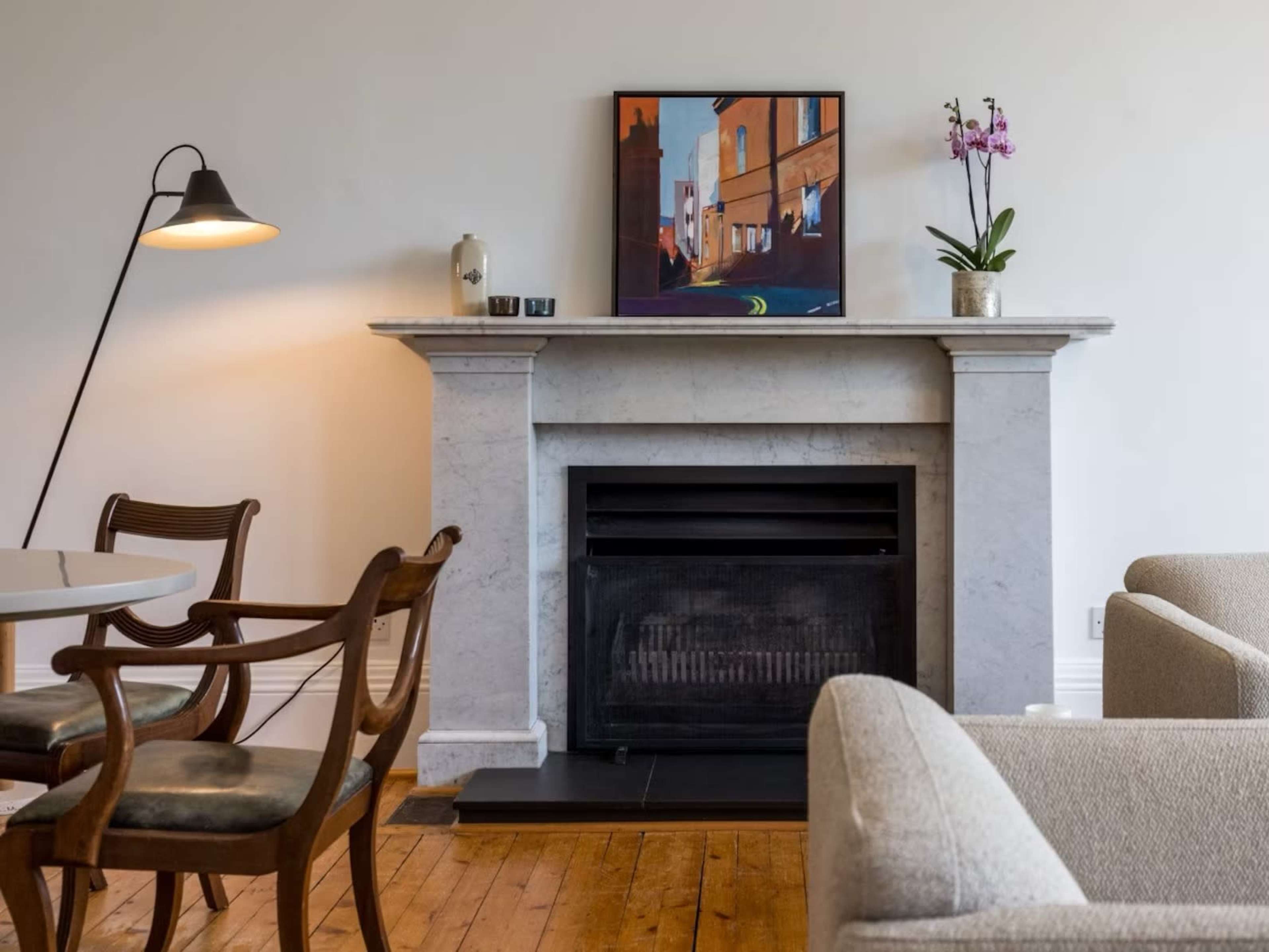 Gorgeous Victorian Living Room with Marble Fireplace Image in Edinburgh, Edinburgh, SCT