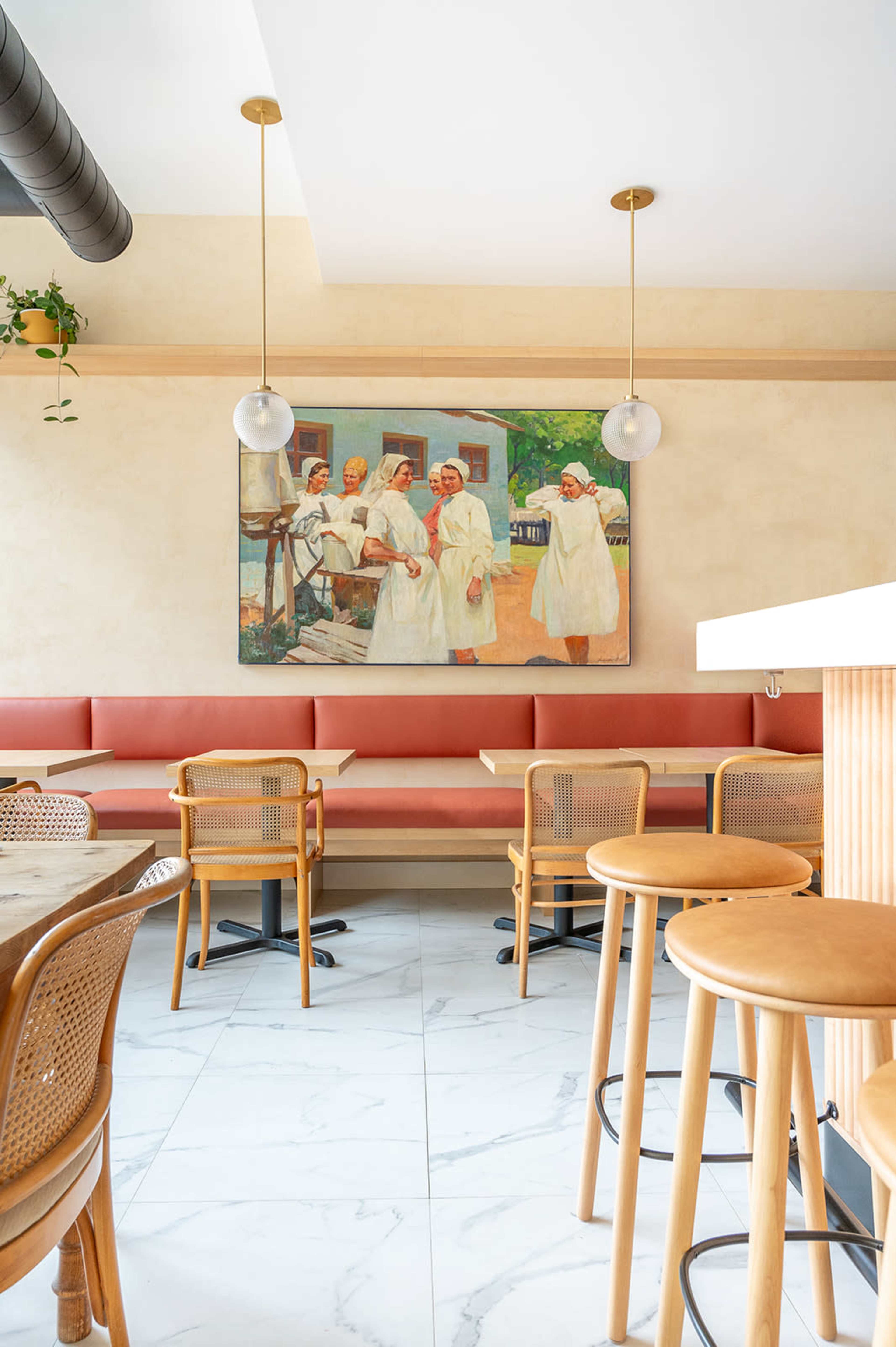 Sunny, Warm Coffee Shop with clean, cozy interior Image in Upper Beaches, Toronto, ON