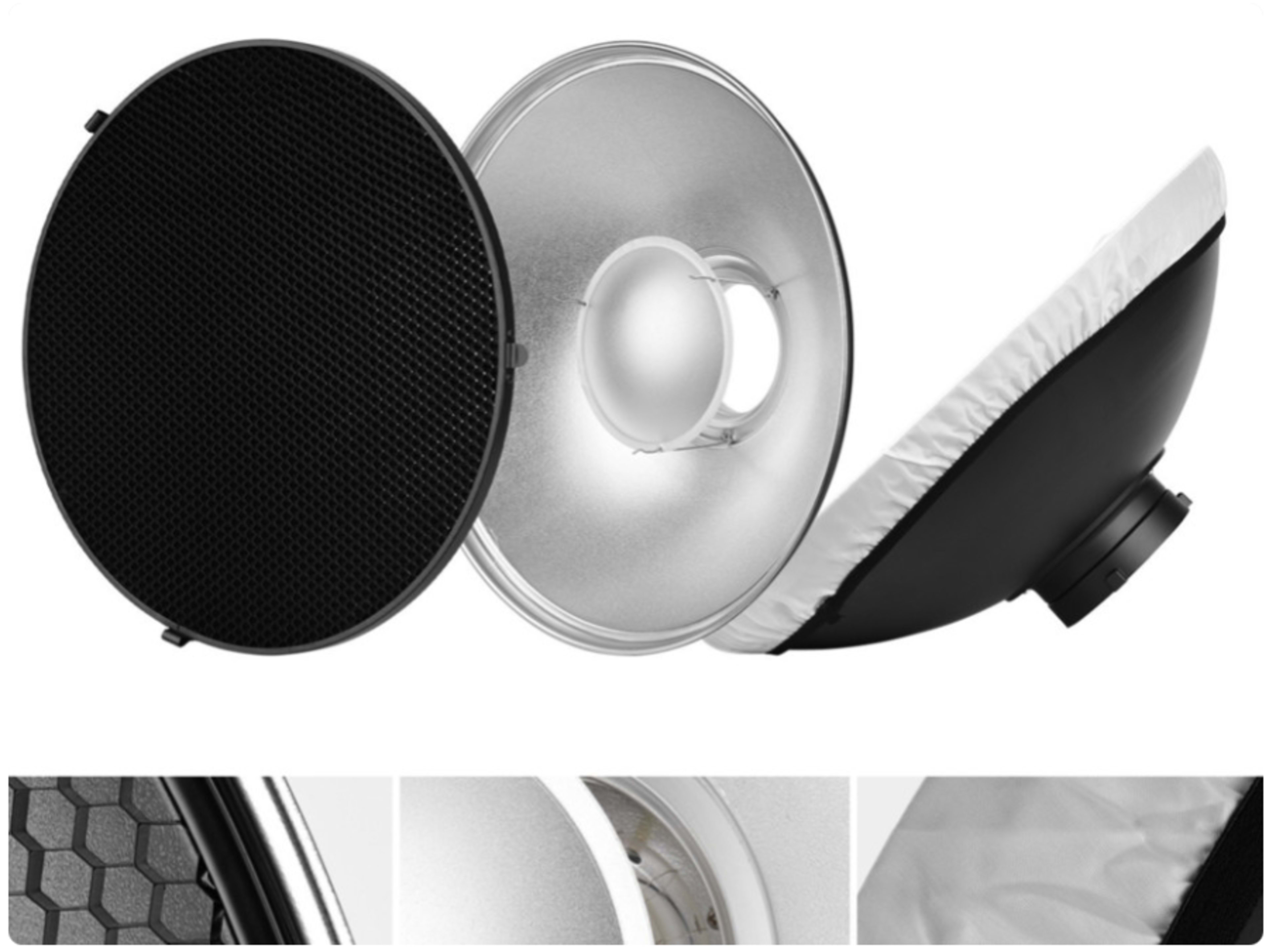 16" Reflector Beauty Dish w/ Honeycomb / Diffusor
