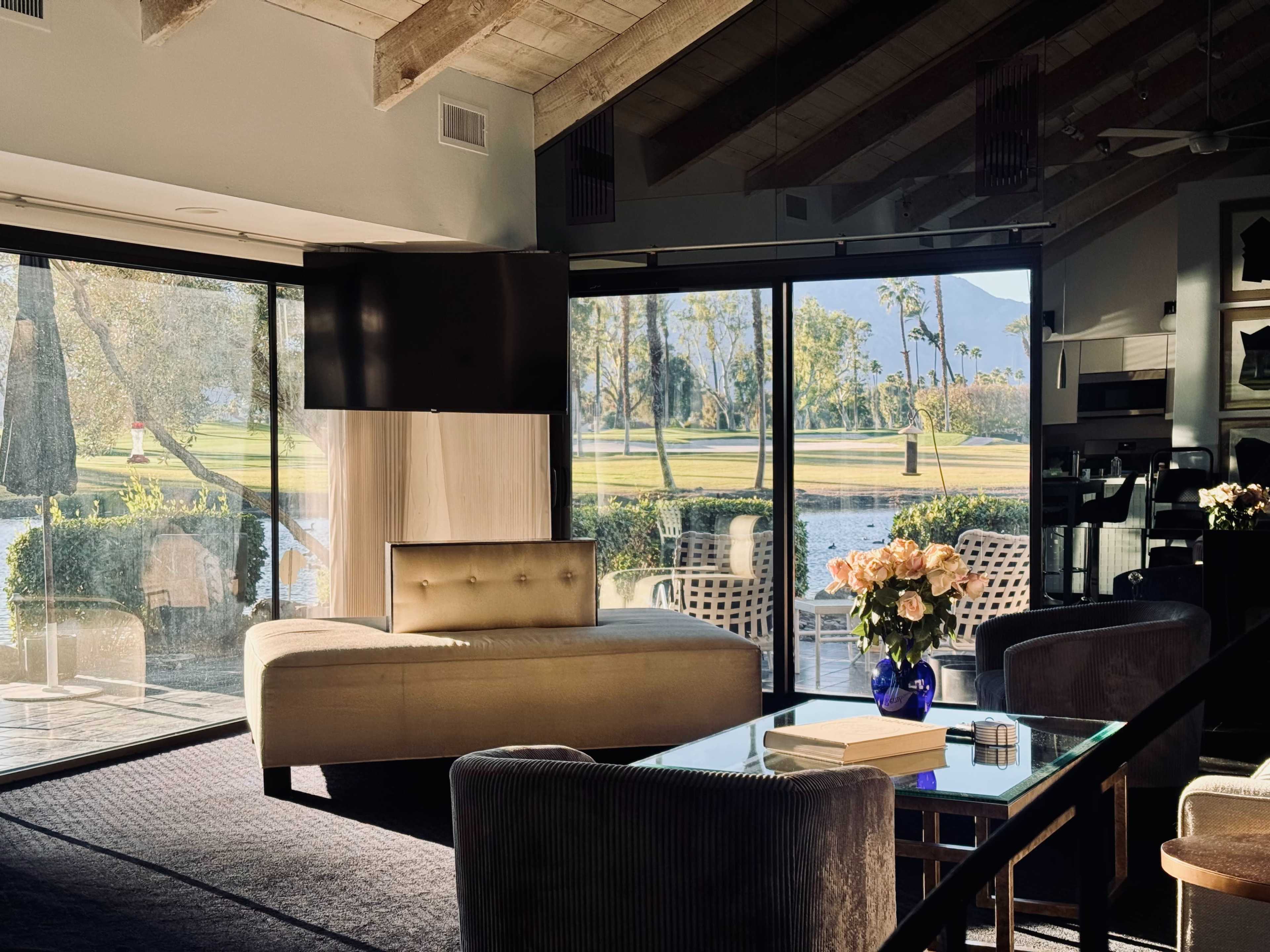 Iconic Golden Hour Glamour: Lakefront House, Mountain Views near Palm Springs Image in Rancho Mirage, Rancho Mirage, CA