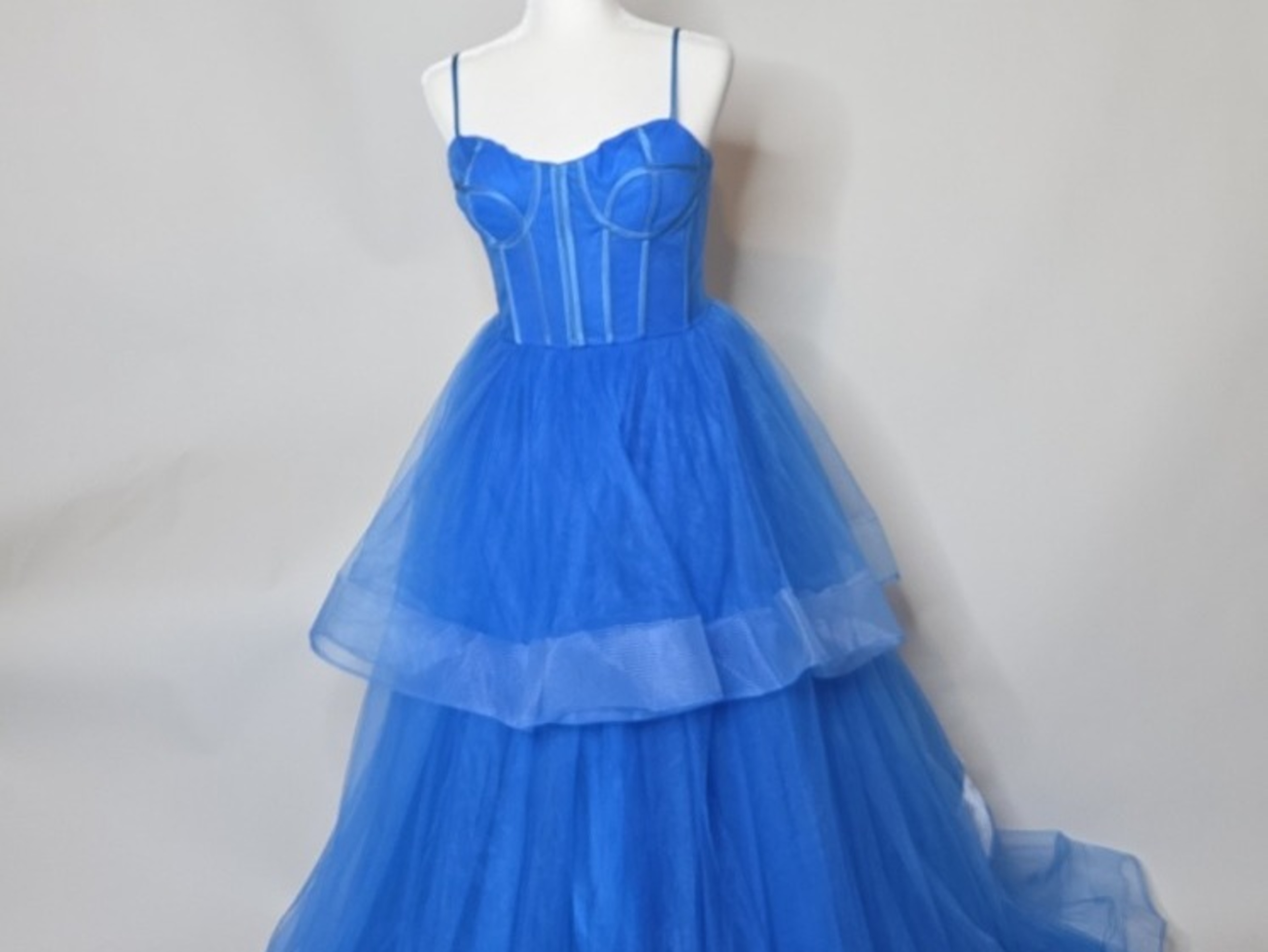 Electric Blue Tulle Ball Gown