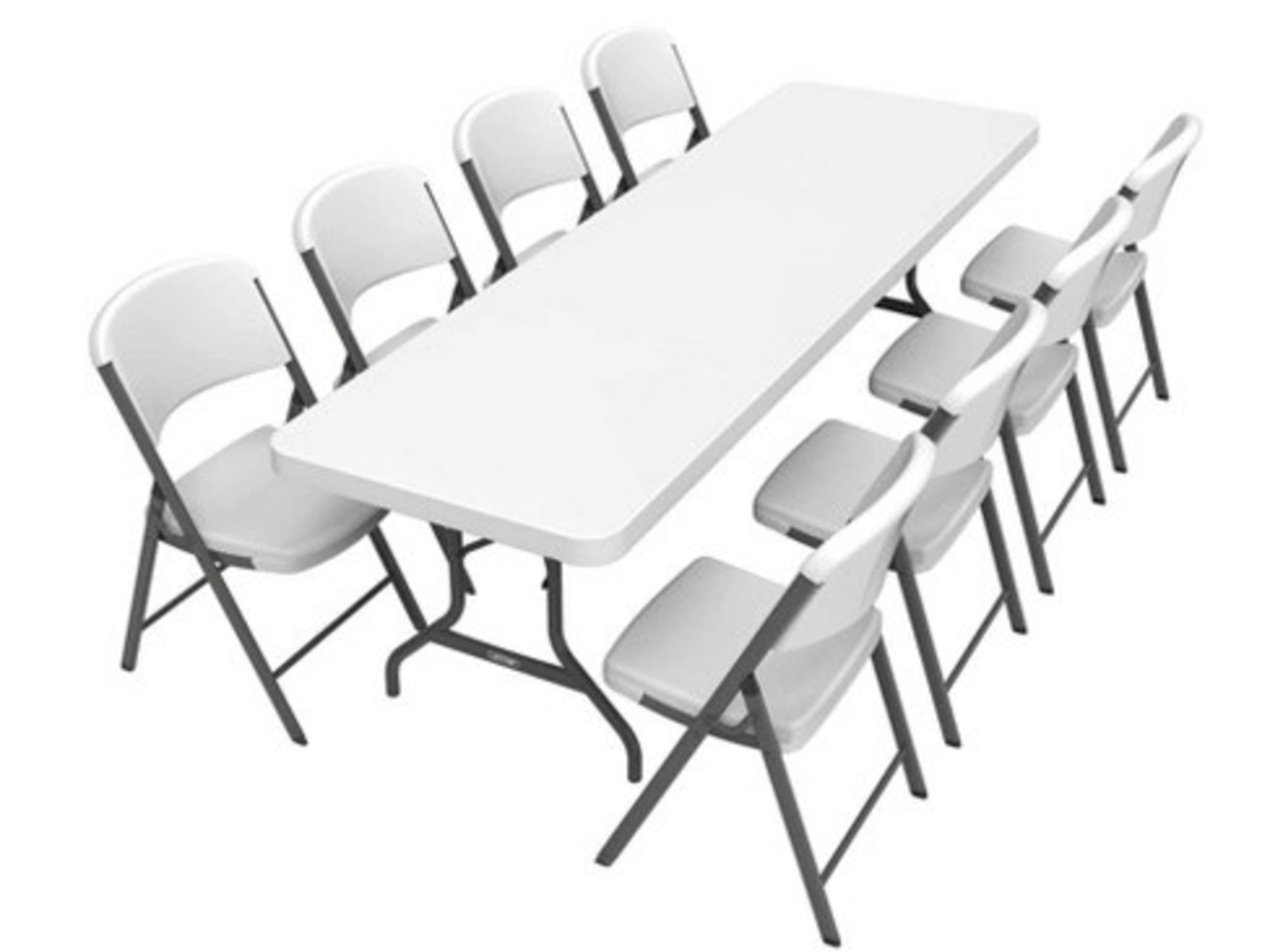 Foldable Tables (2) and Chairs (10)