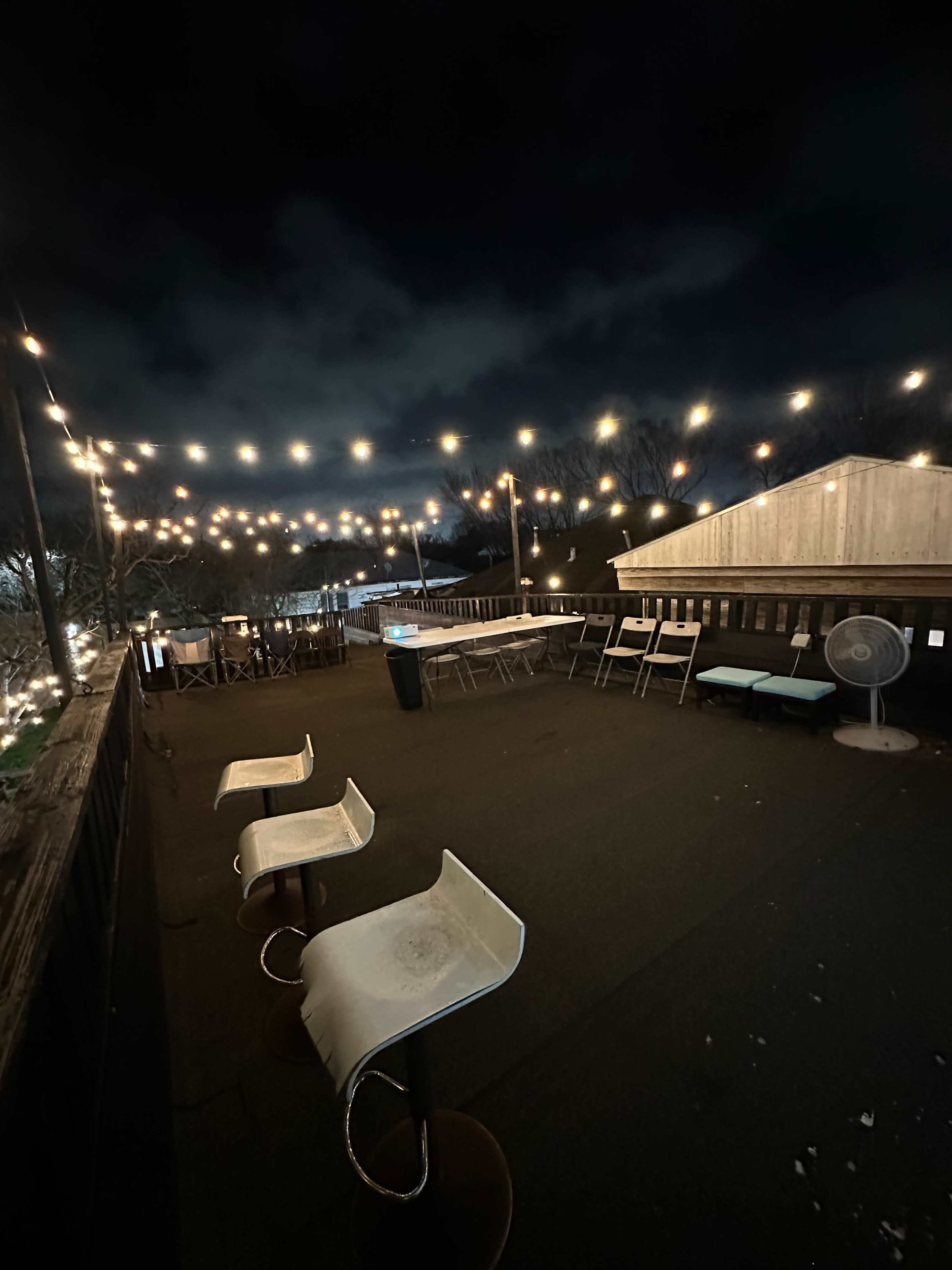 Rooftop Deck with Skyline View and Backyard with Stage Image in Greater Eastwood, Houston, TX