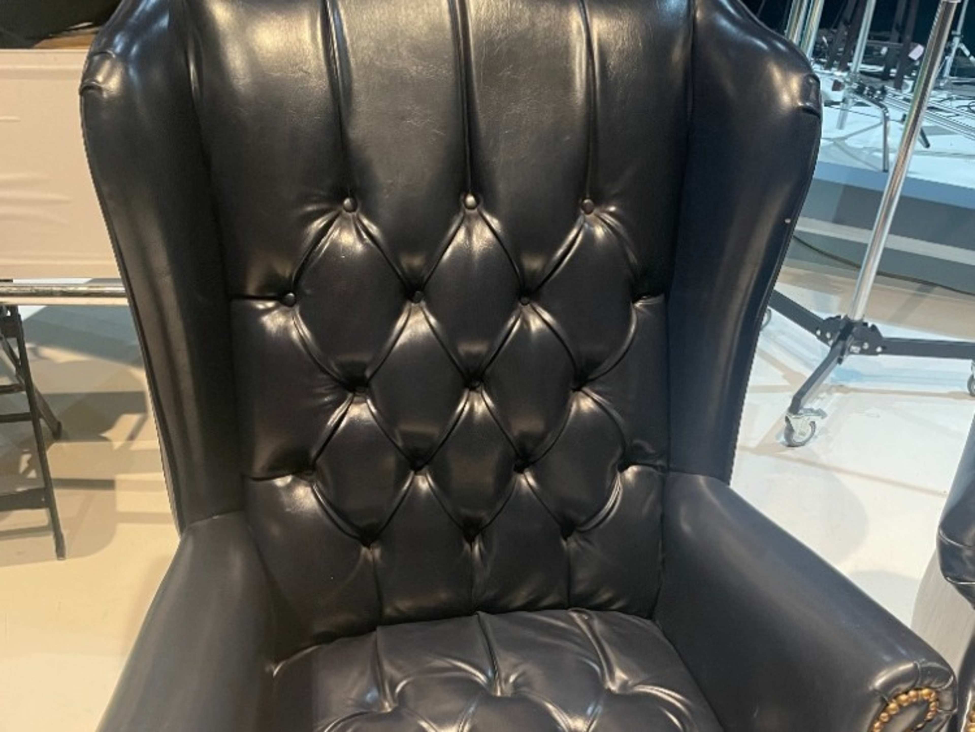Elegant Navy Blue Leather Chair