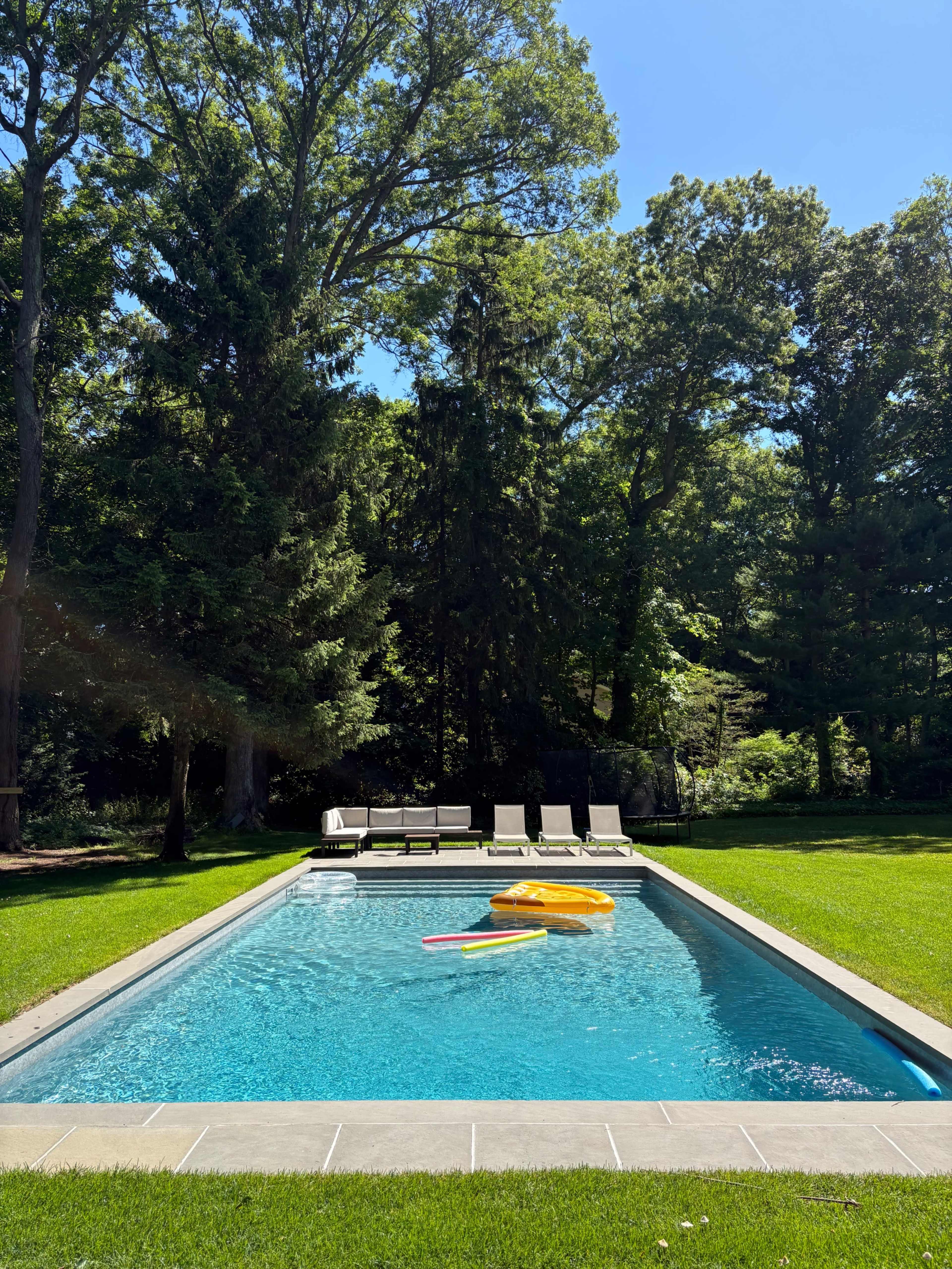 Expansive Outdoor Retreat with Hamptons Pool and Woodland Backdrop Image in Huntington, Huntington, NY