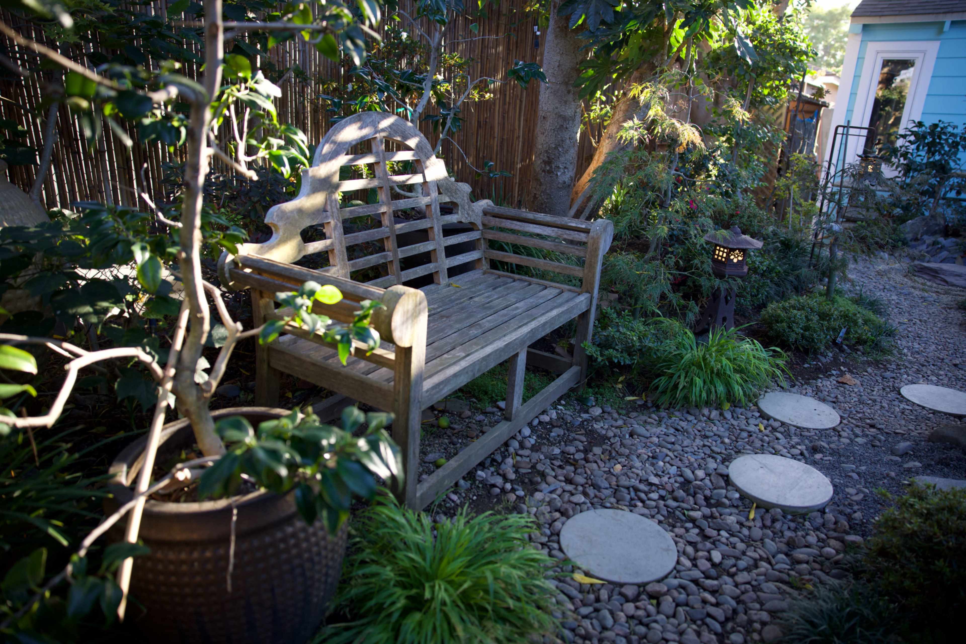 Cute Retro Vintage 70's Art House & Japanese Garden: Bohemian Furnishings, Bonsais, and Water features Image in Mar Vista, Los Angeles, CA