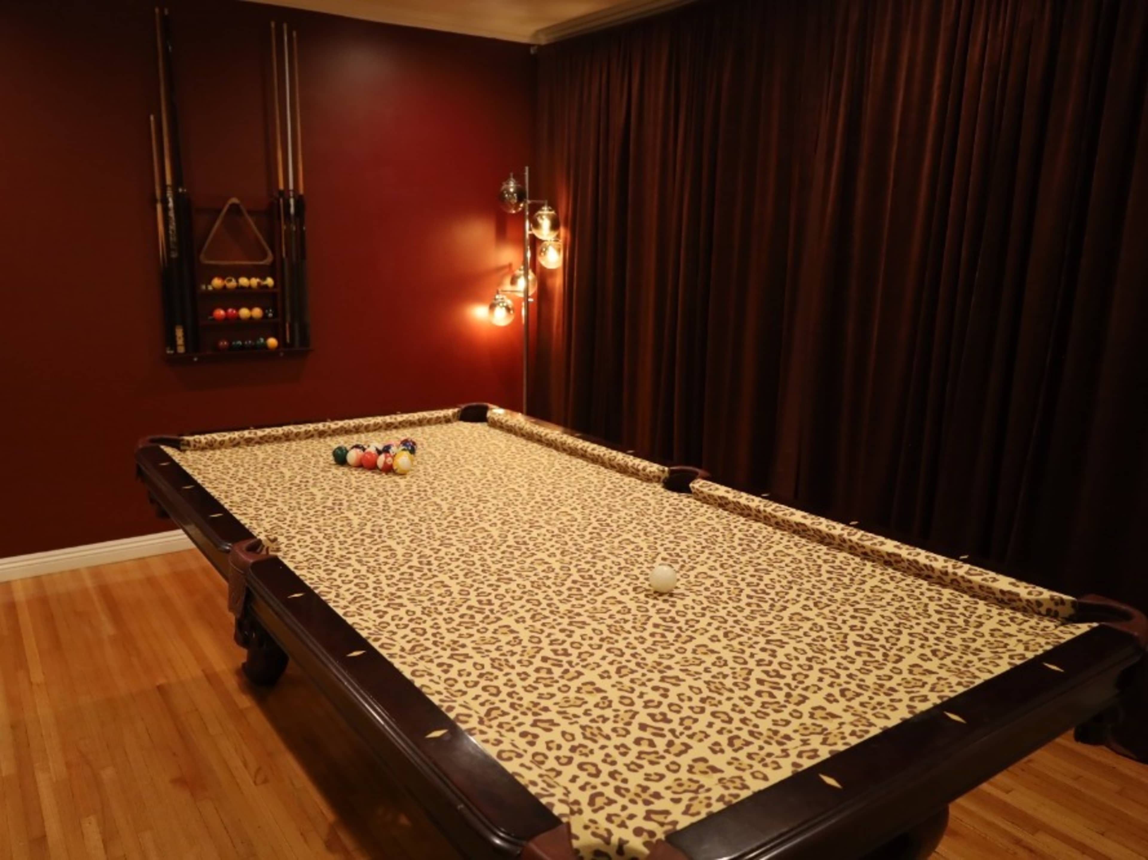 Leopard Pool Table Set 