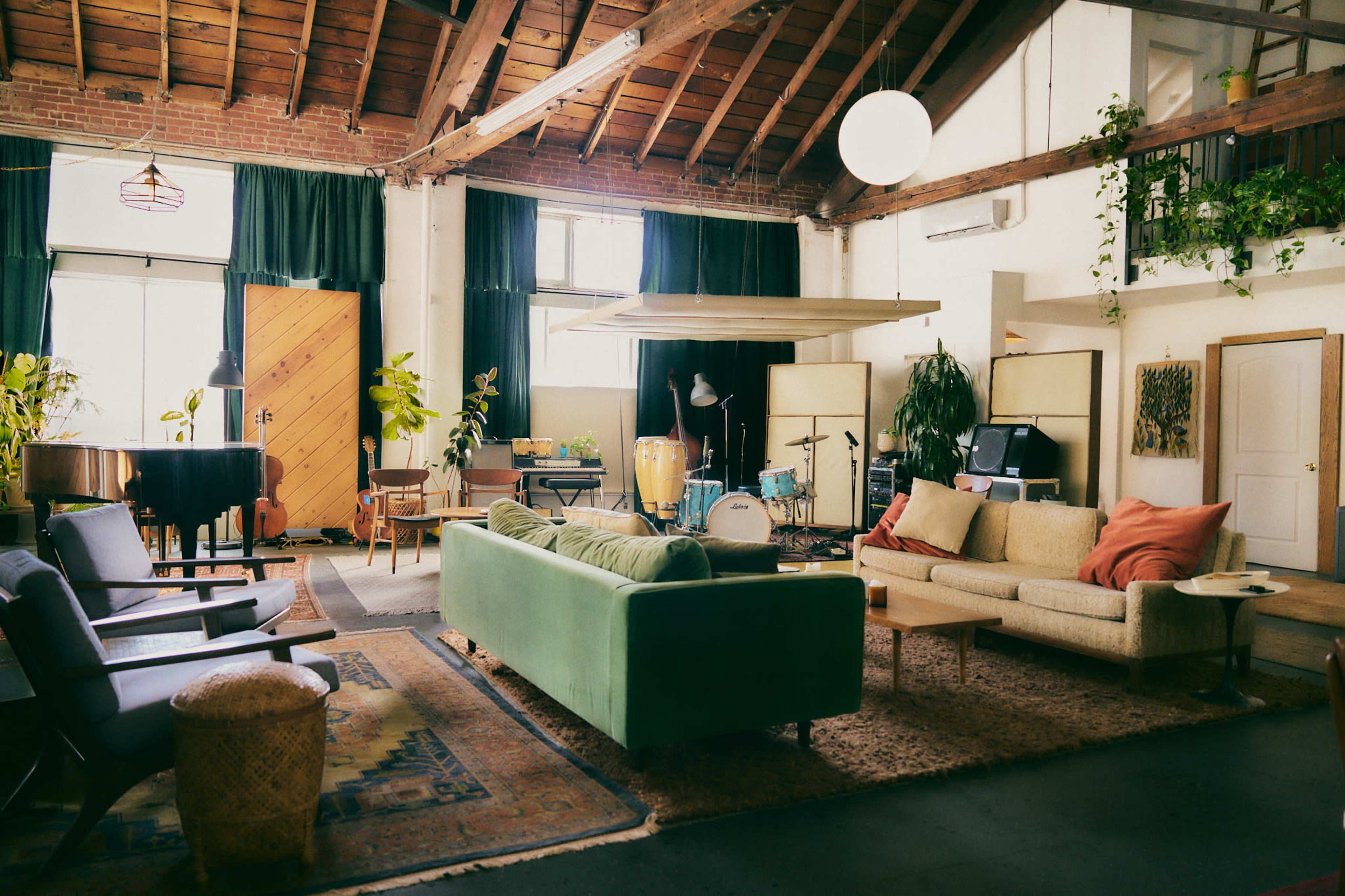 Light-Filled Plant-Lush Mid-Century Industrial Loft & Pro Recording Studio | DTLA 2000 sf Image in Central LA, Los Angeles, CA