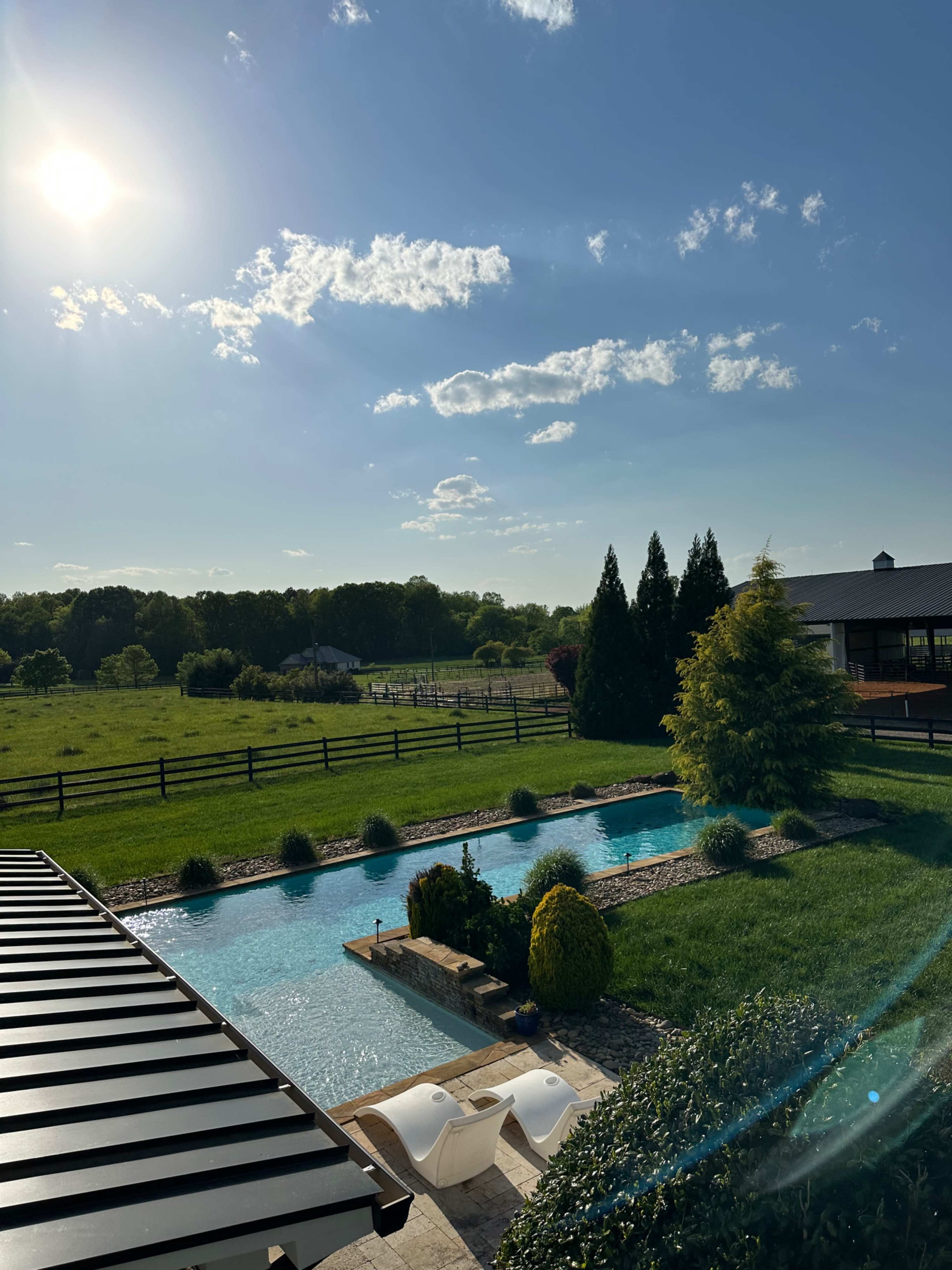 Spacious countryside farm with open pastures and stunning pool Image in , Mount Ulla, NC