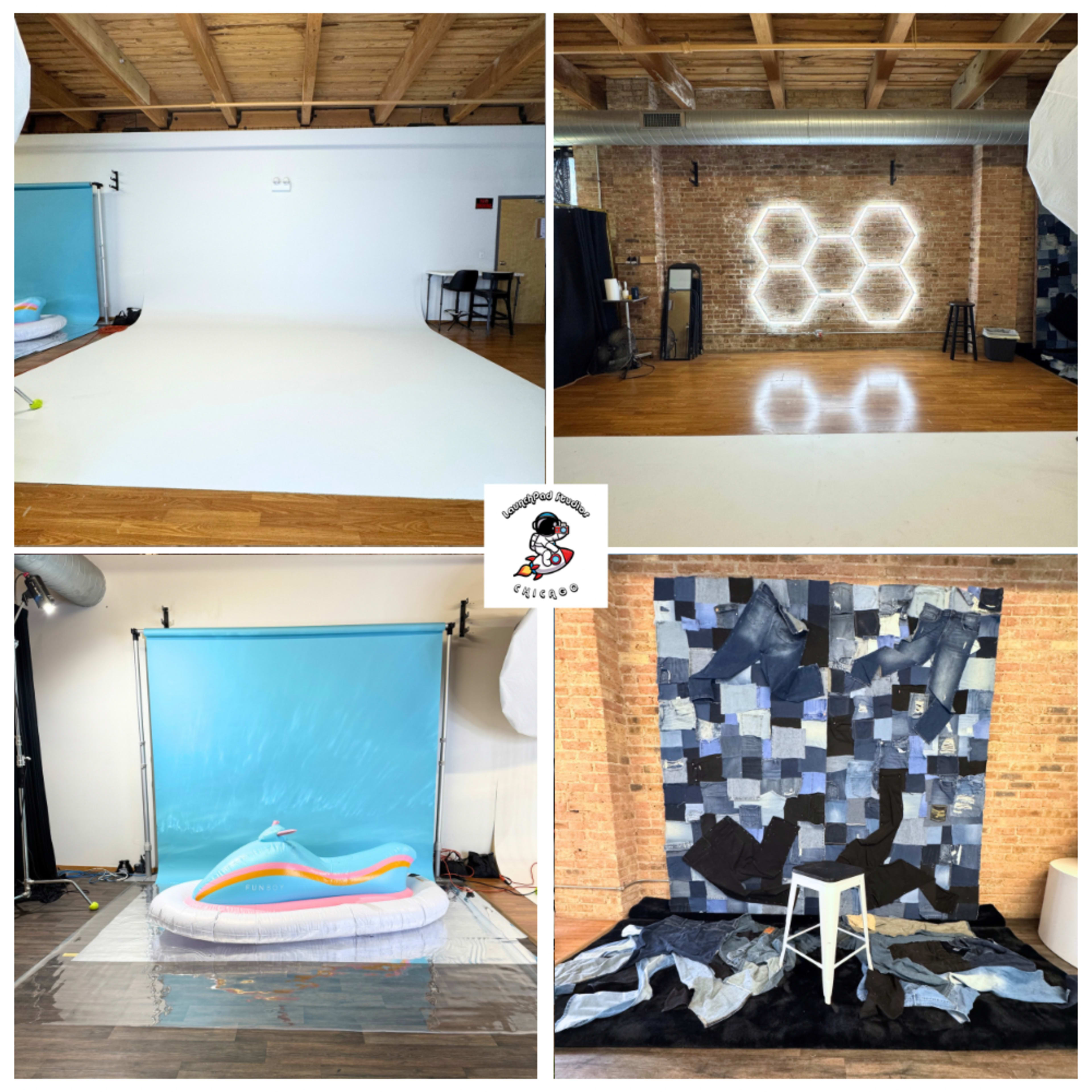 16ft White Cyc Wall + Creative Sets & LED Light Wall Image in Garfield Park, Chicago, IL
