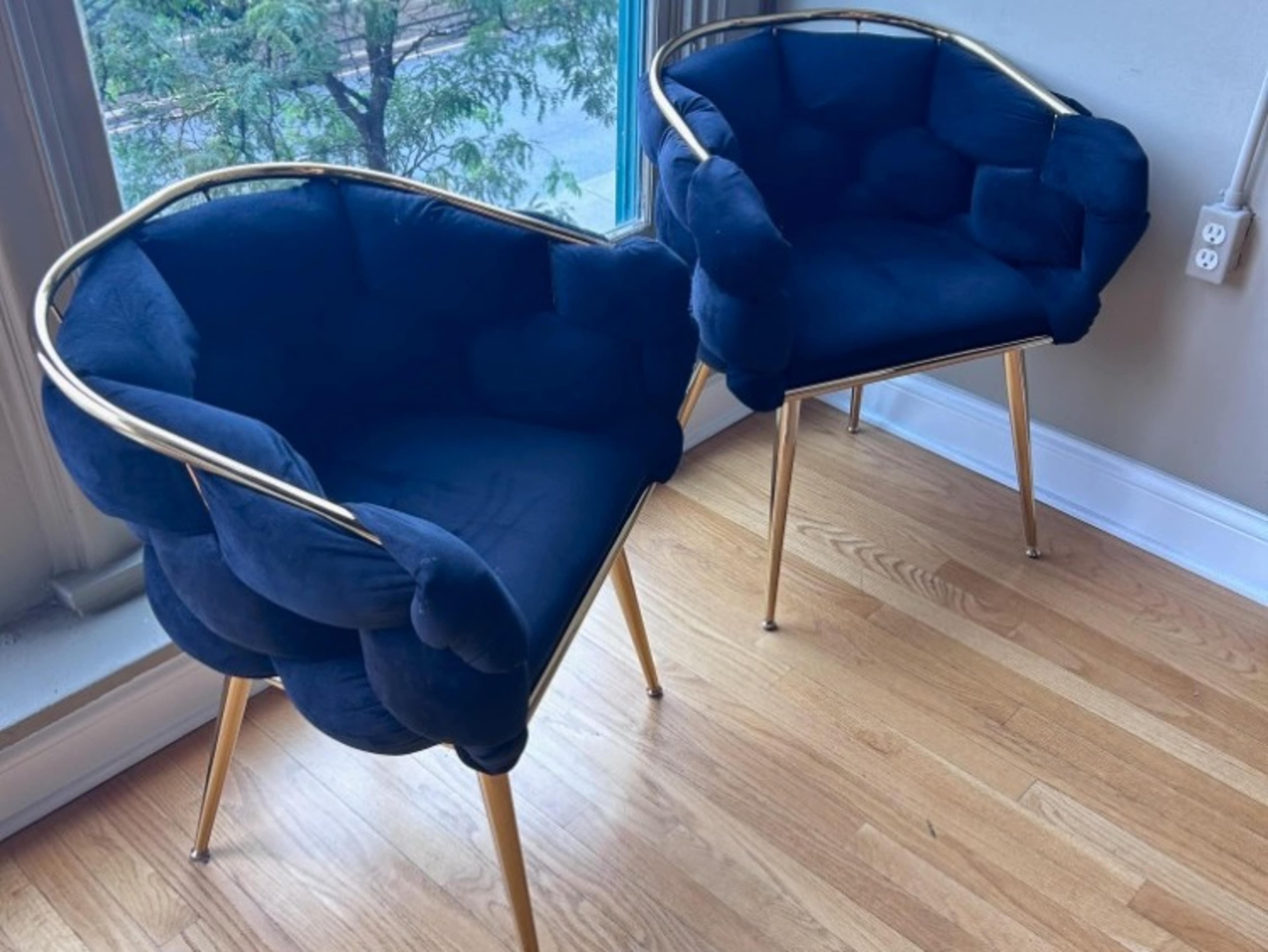 Black Suede Bucket Chairs