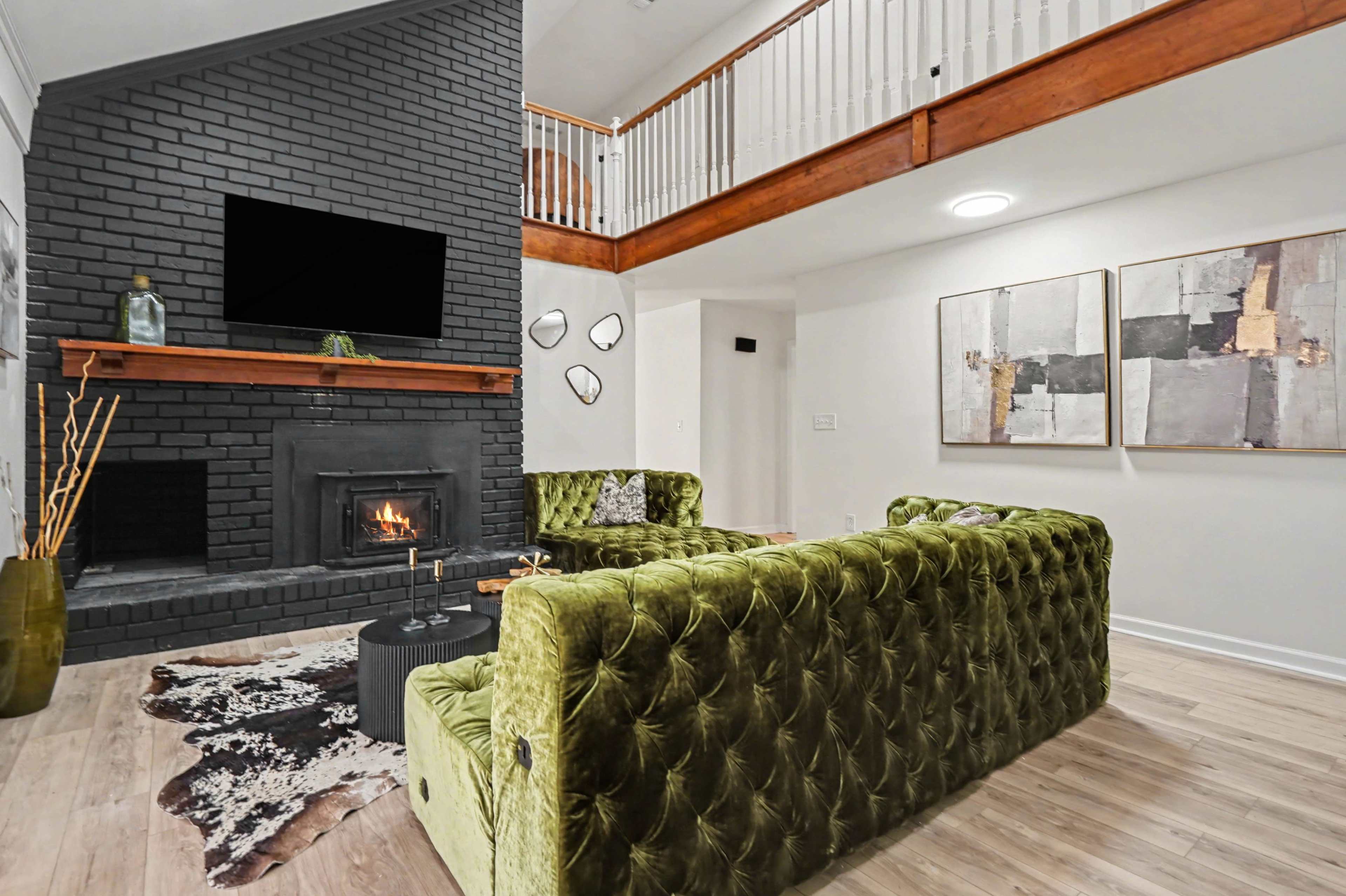 Scandinavian Modern Content House | Luxury Kitchen + Statement Fireplace Image in , Lithonia, GA
