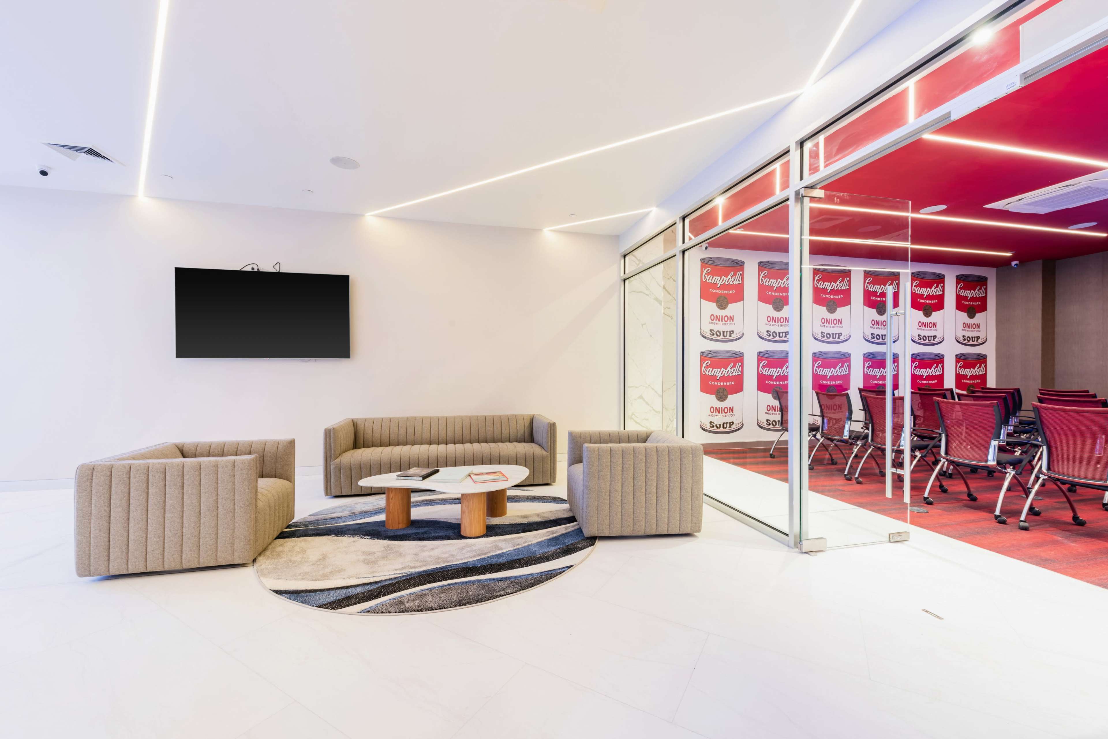 Warhol- Huge Meeting Room Space Column Free-Great Team Room Space - Windowed-All AV comes with the Venue-Kitchen Phone Booth and Lounge on Site Image in Midtown Manhattan, New York, NY