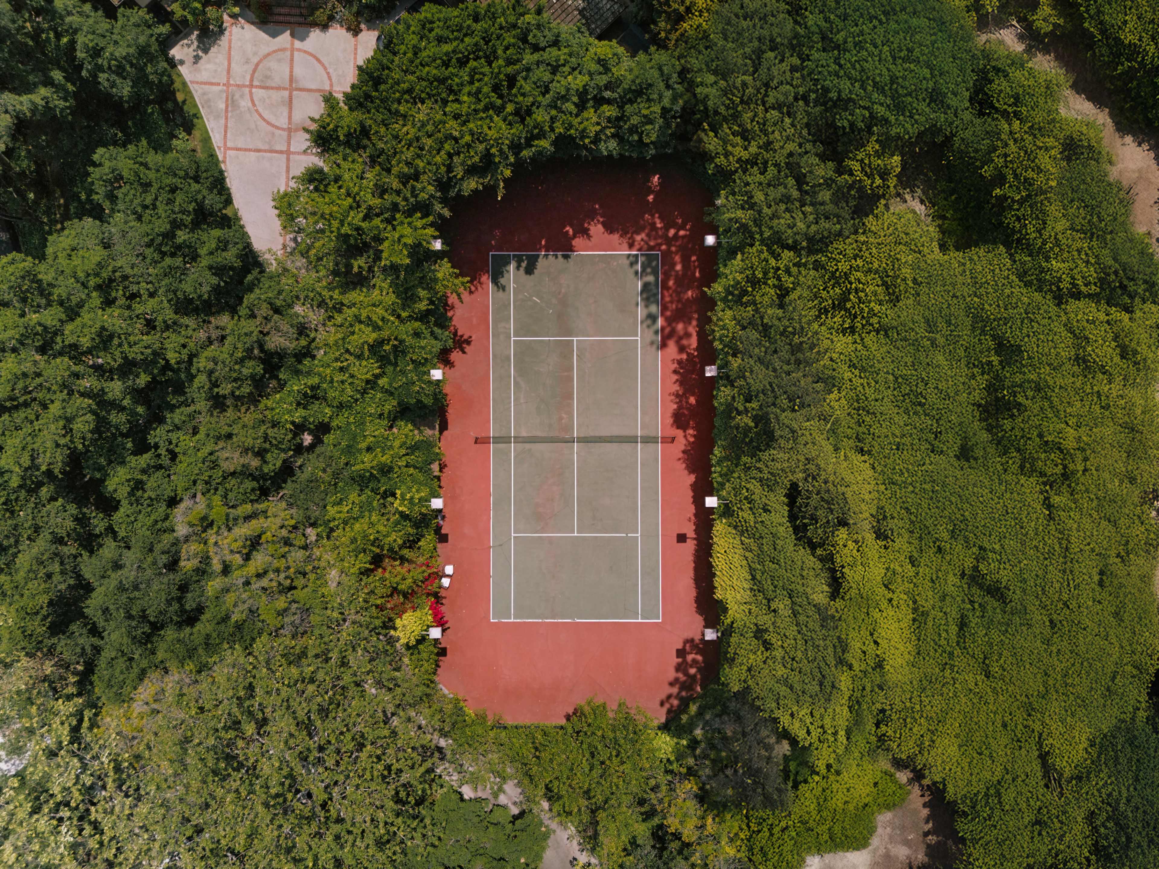Old-Money Elegance: Private Tennis Court at Designer Estate Image in Bel Air, Los Angeles, CA