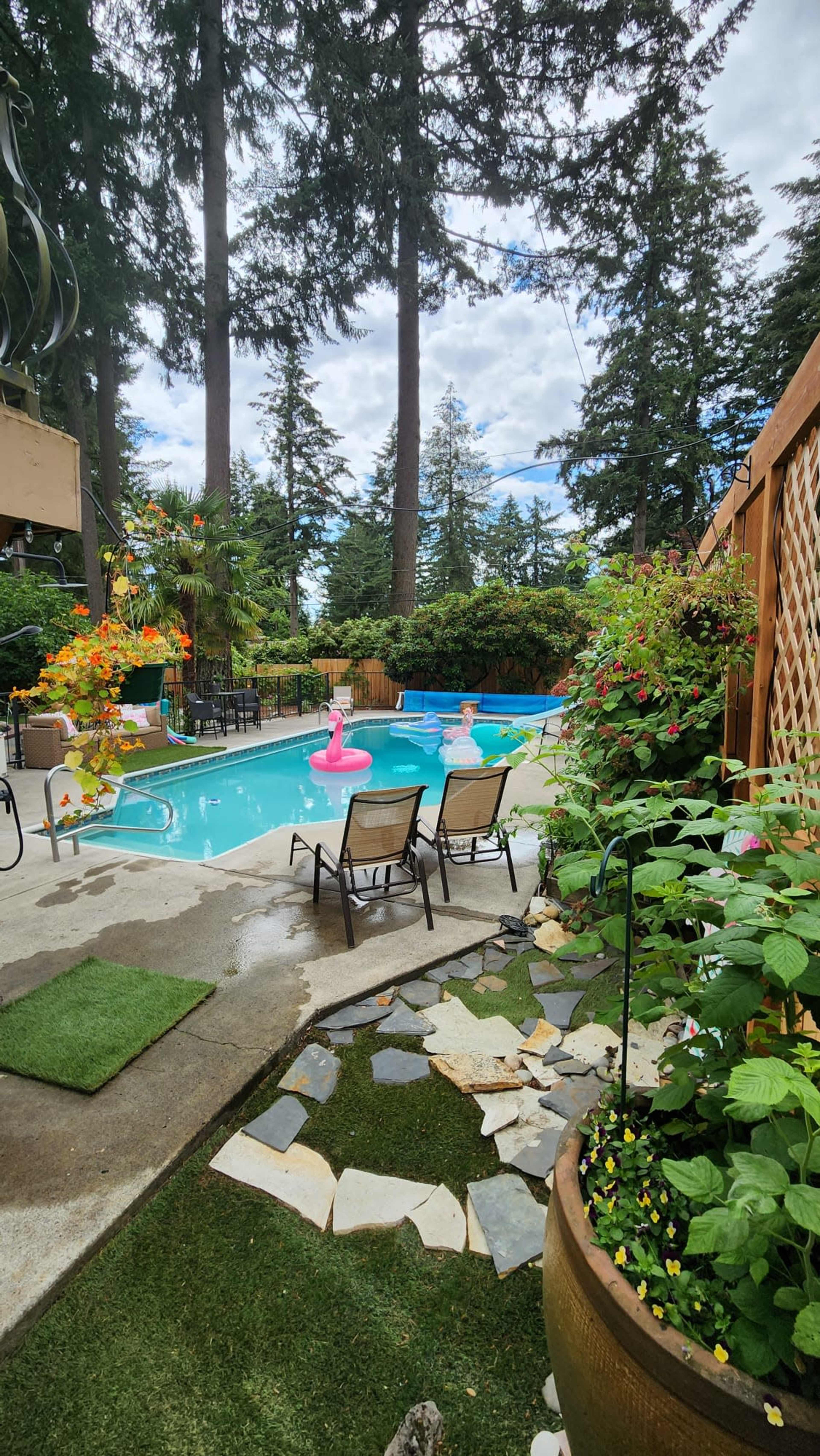 Tranquil Garden and Pool Oasis Image in Vancouver Heights, Vancouver, WA