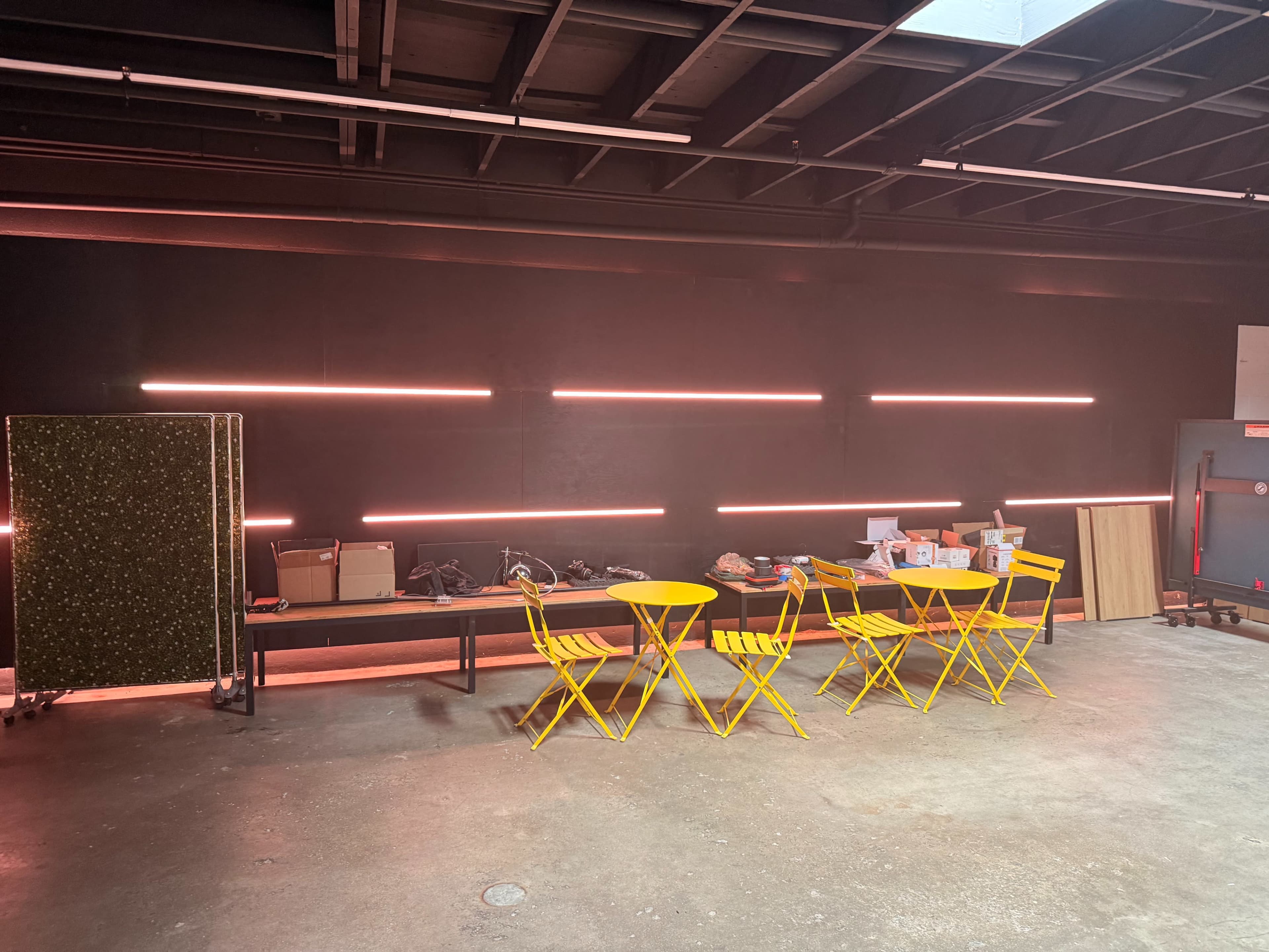 Black Room Garage for Vehicle Shoots, Custom Staging Image in Historic Highlands, Pasadena, CA