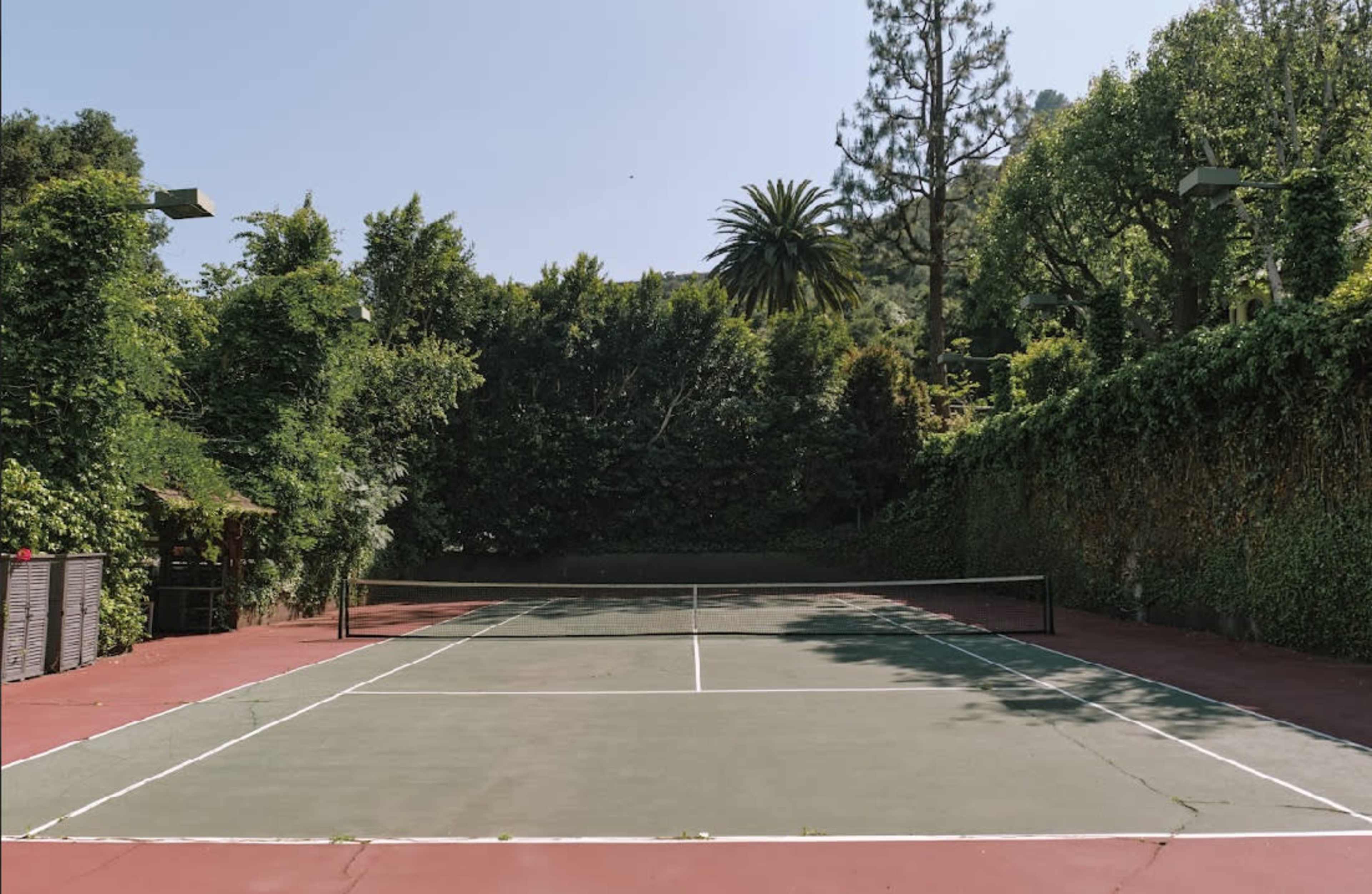 Old-Money Elegance: Private Tennis Court at Designer Estate Image in Bel Air, Los Angeles, CA