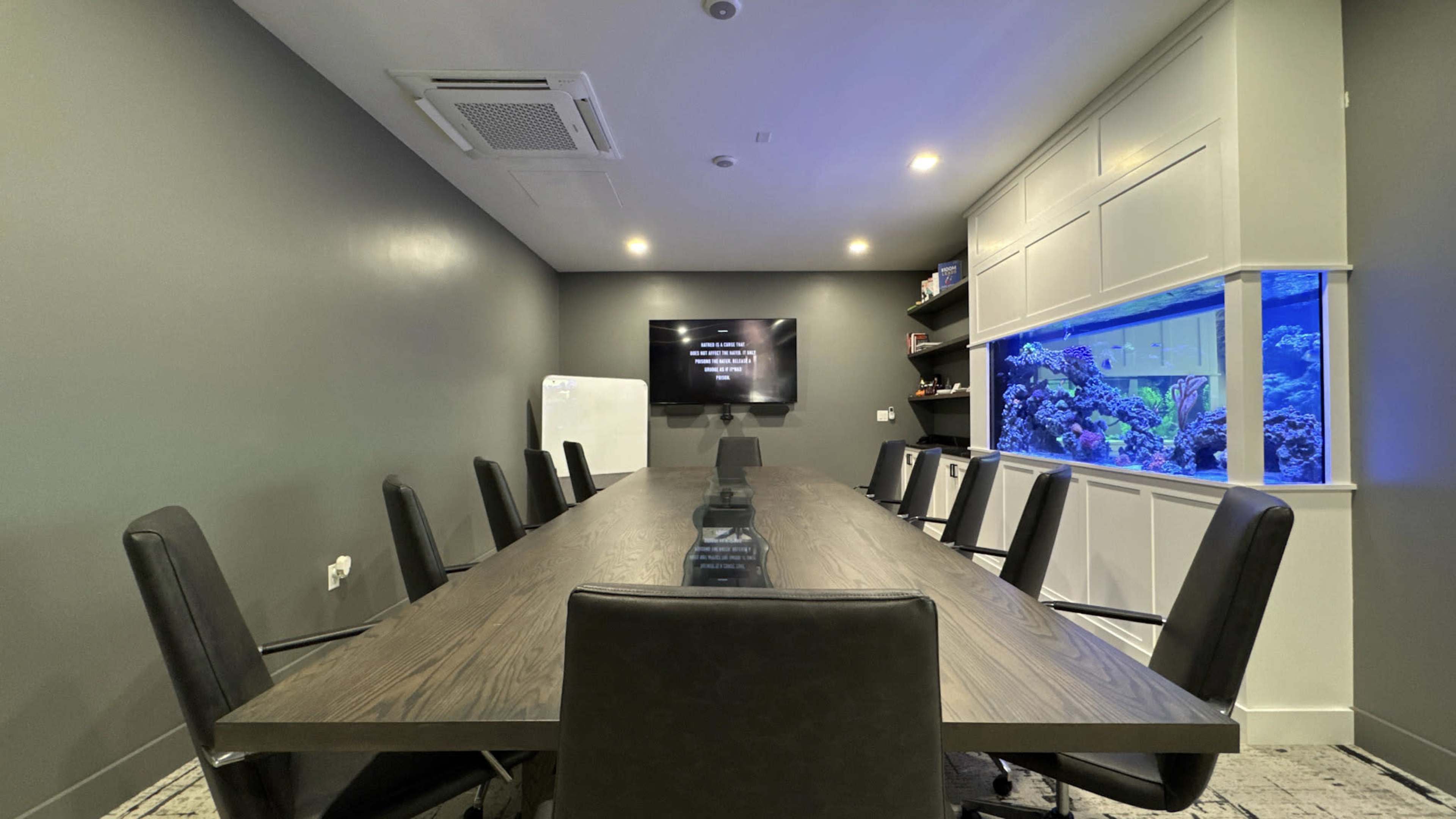 Modern Boardroom & Strategy Space with Built-In Aquarium | Near PVD Airport Image in Warwick, Warwick, RI