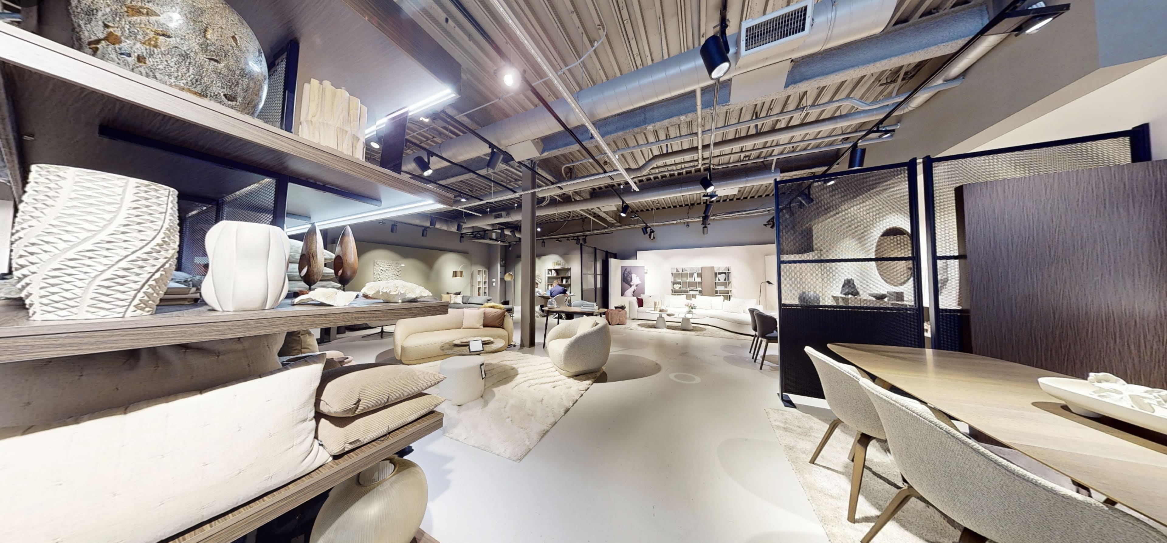 Retail Furniture Gallery in Upscale Urban Setting Industrial Chic and Contemporary Image in Beverly Hills, West Hollywood, CA