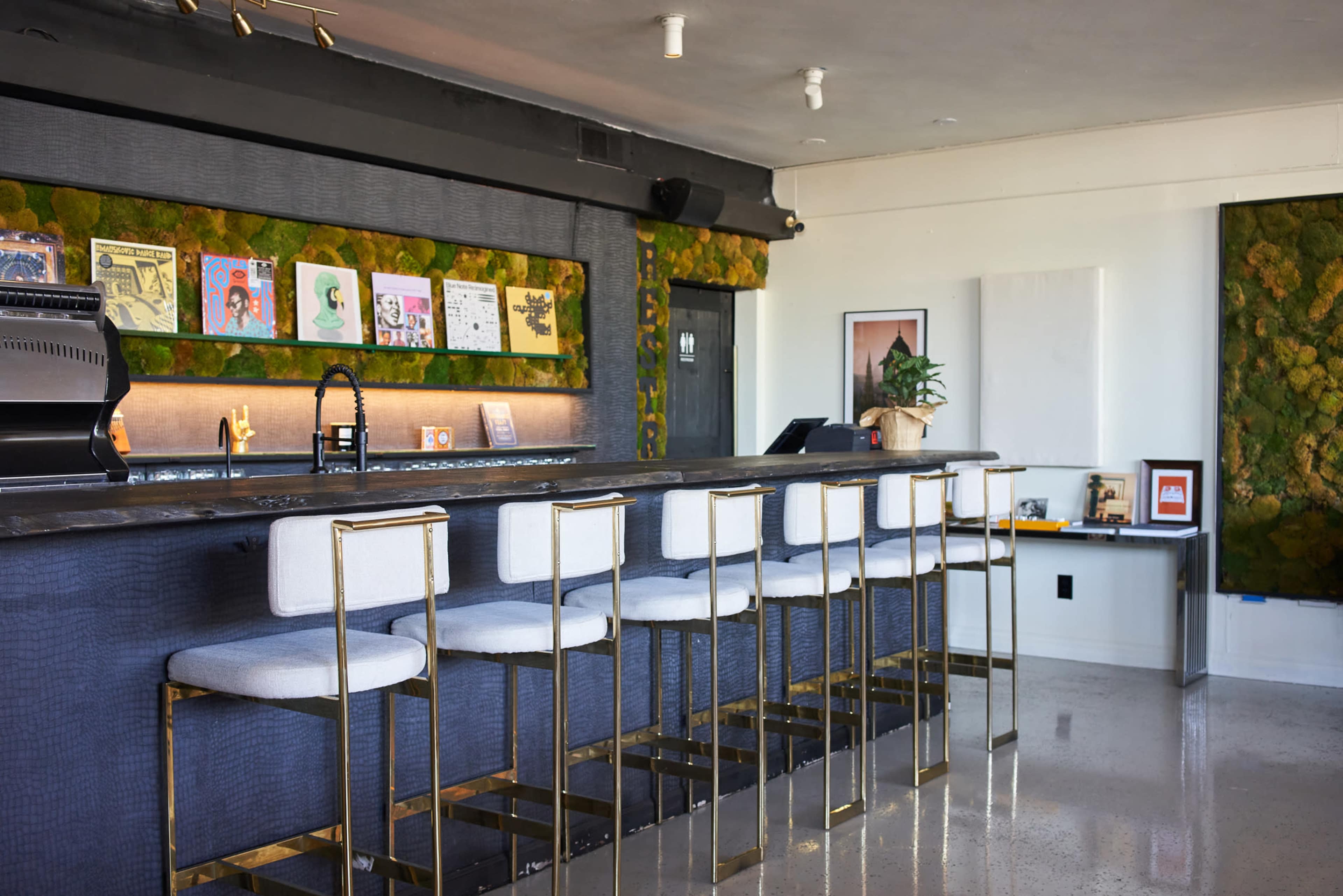 Listening Bar and Restaurant with midcentury Living room area, 360 DJ booth and Hifi system, 2 blocks away from Ocean Image in Townsite, Oceanside, AS