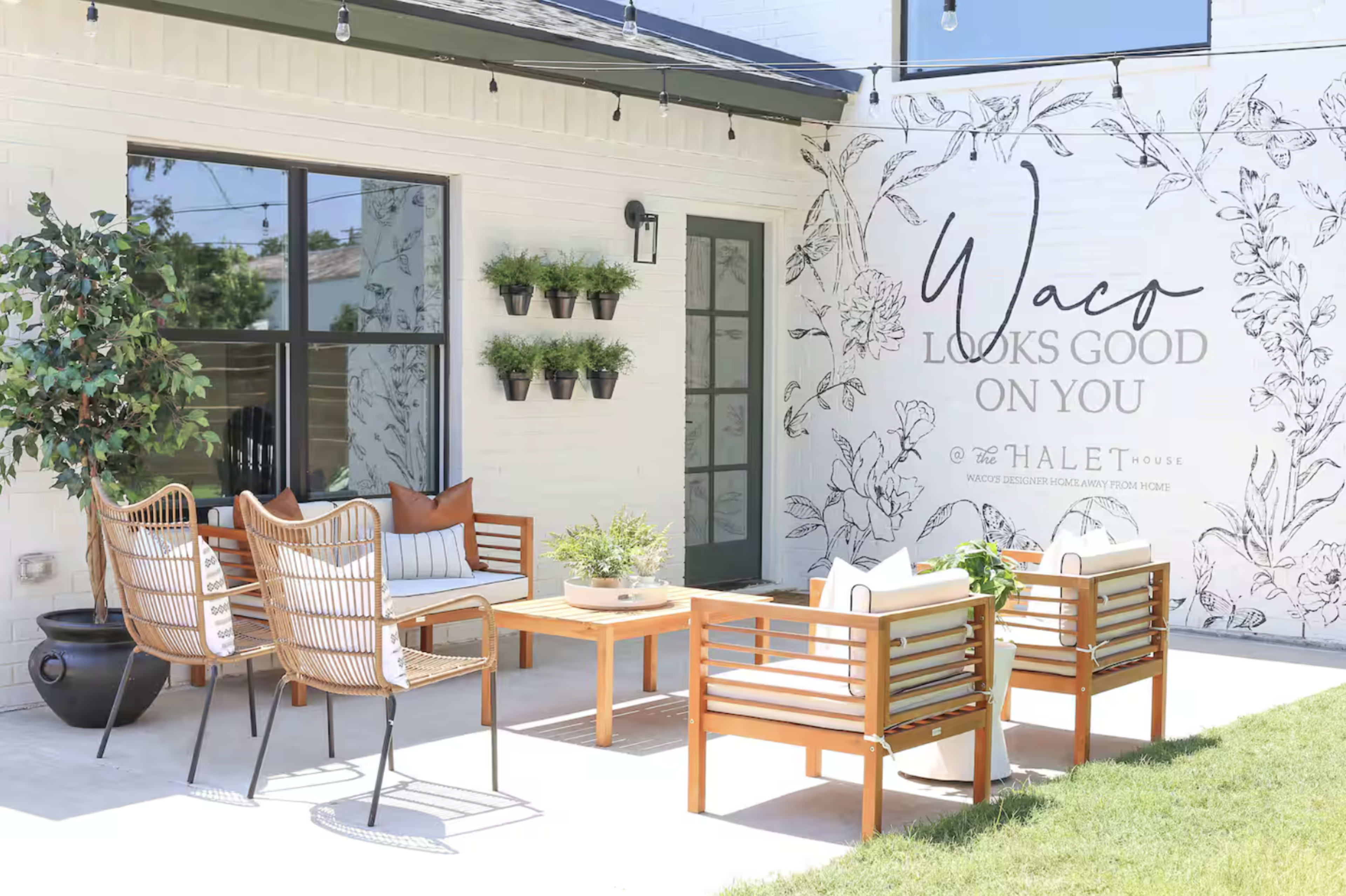 Designer Interiors. Iconic Mural. Backyard Bliss. Image in Downtown, Waco, TX