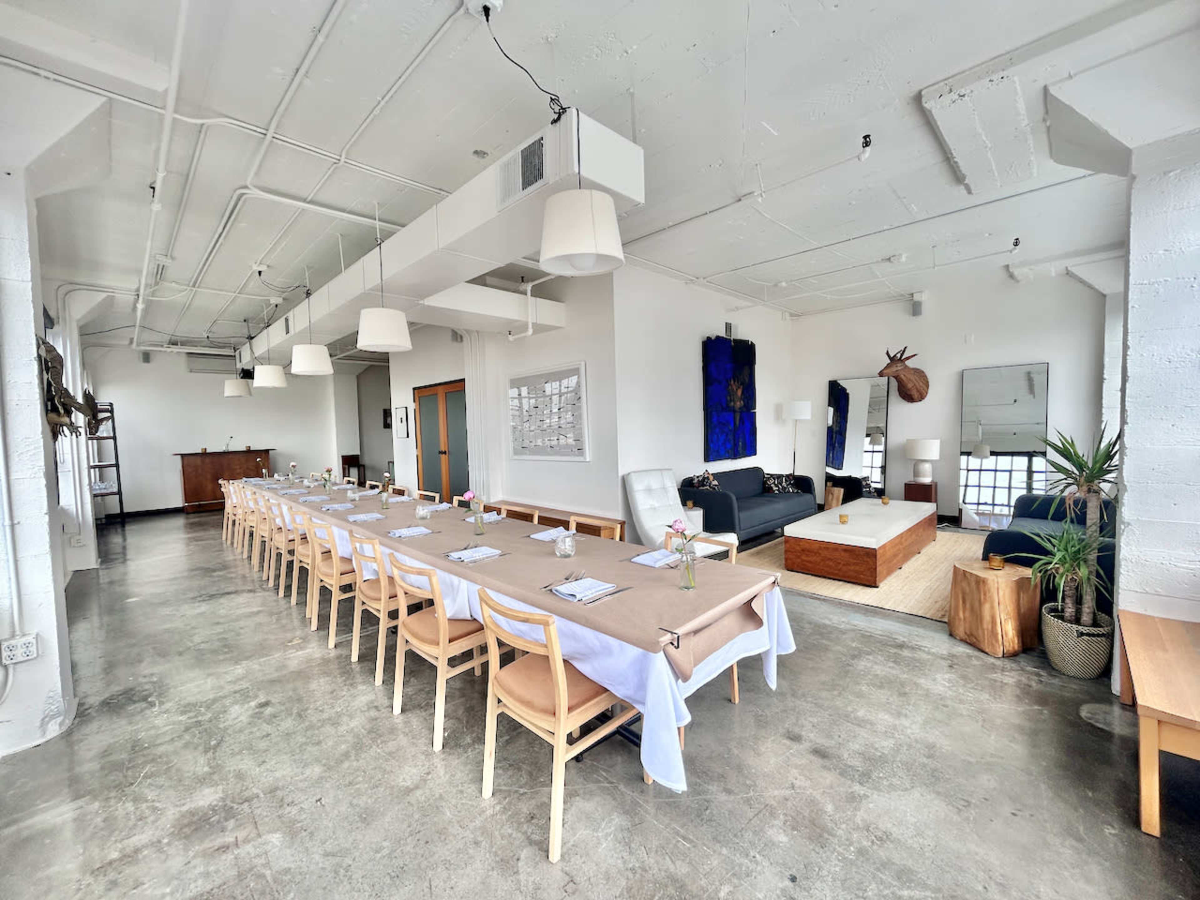 Elegant Industrial Space with Warm Lighting & Open Layout Image in Southeast Portland, PORTLAND, OR