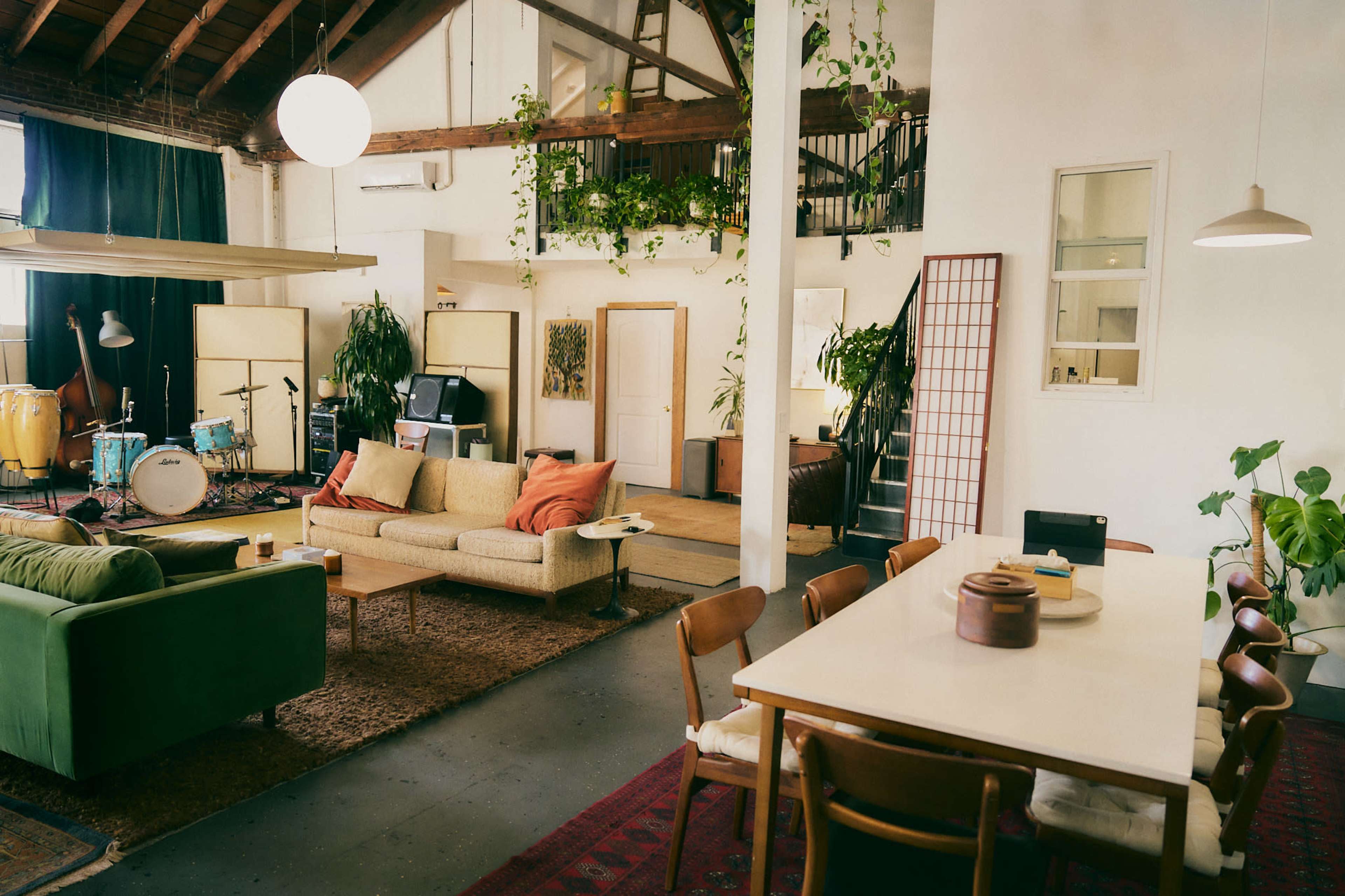 Light-Filled Plant-Lush Mid-Century Industrial Loft & Pro Recording Studio | DTLA 2000 sf Image in Central LA, Los Angeles, CA