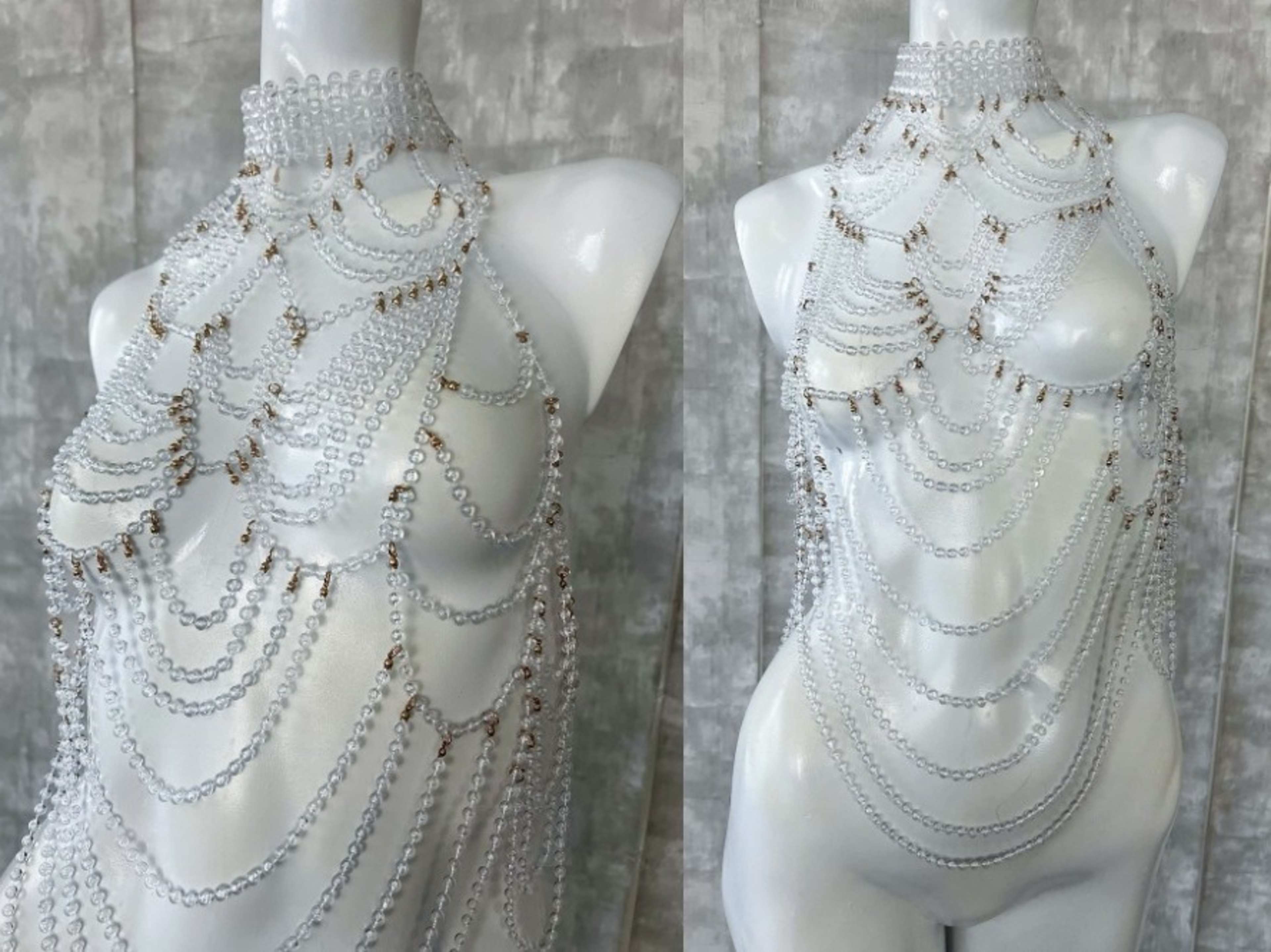 Clear bead body chain