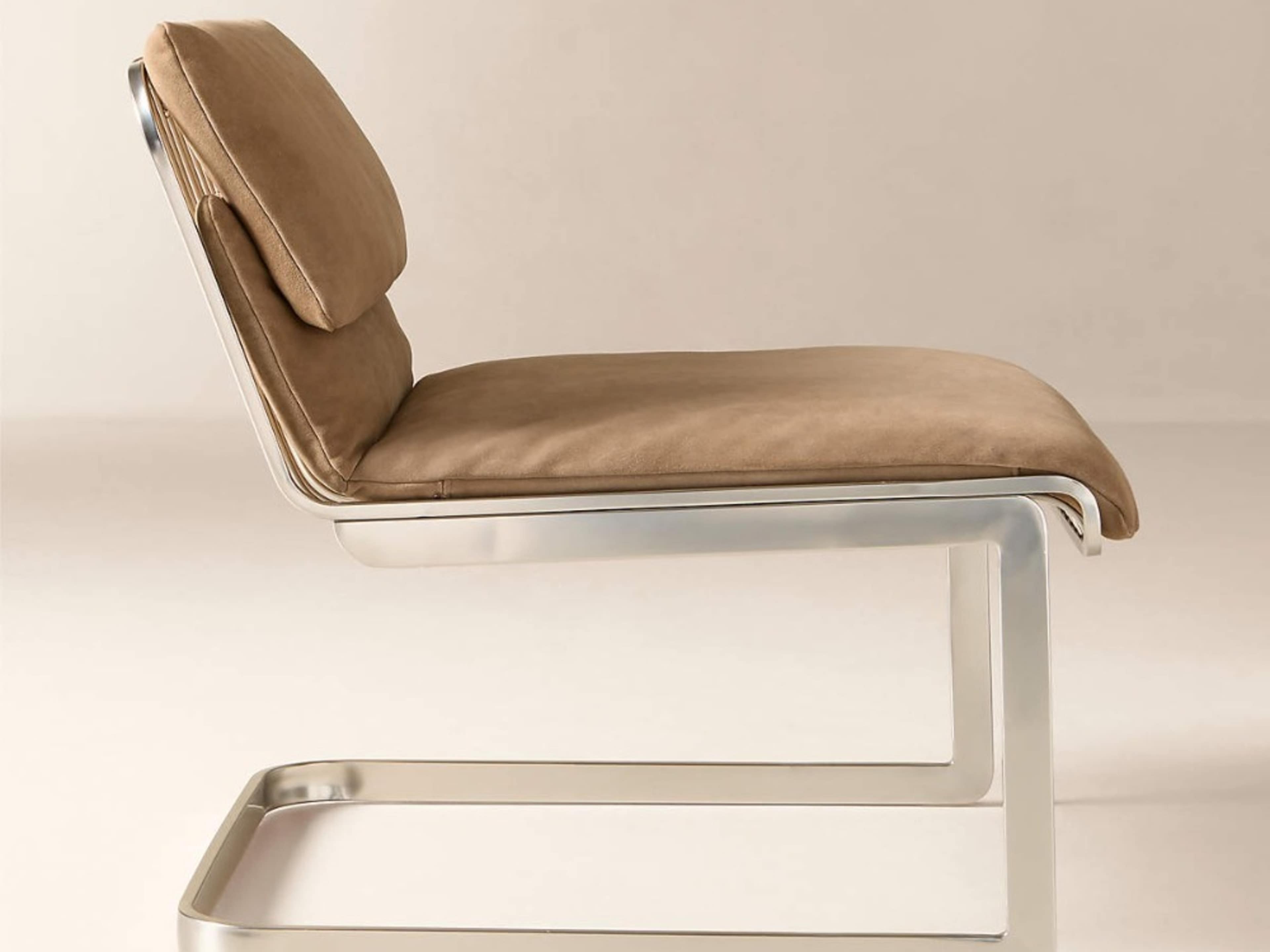 Rake Light Brown Suede Accent Chair By Kravitz Des