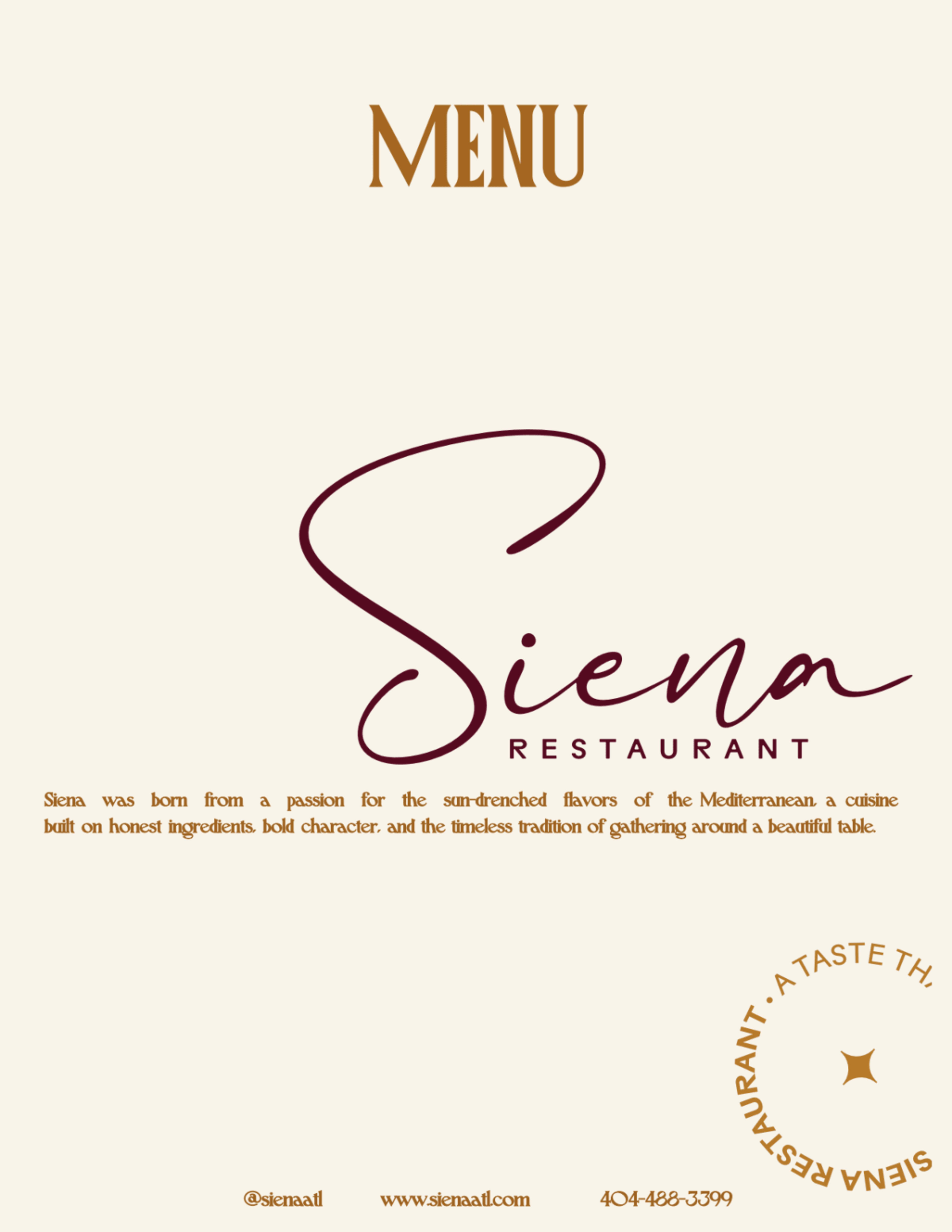 Menu offerings